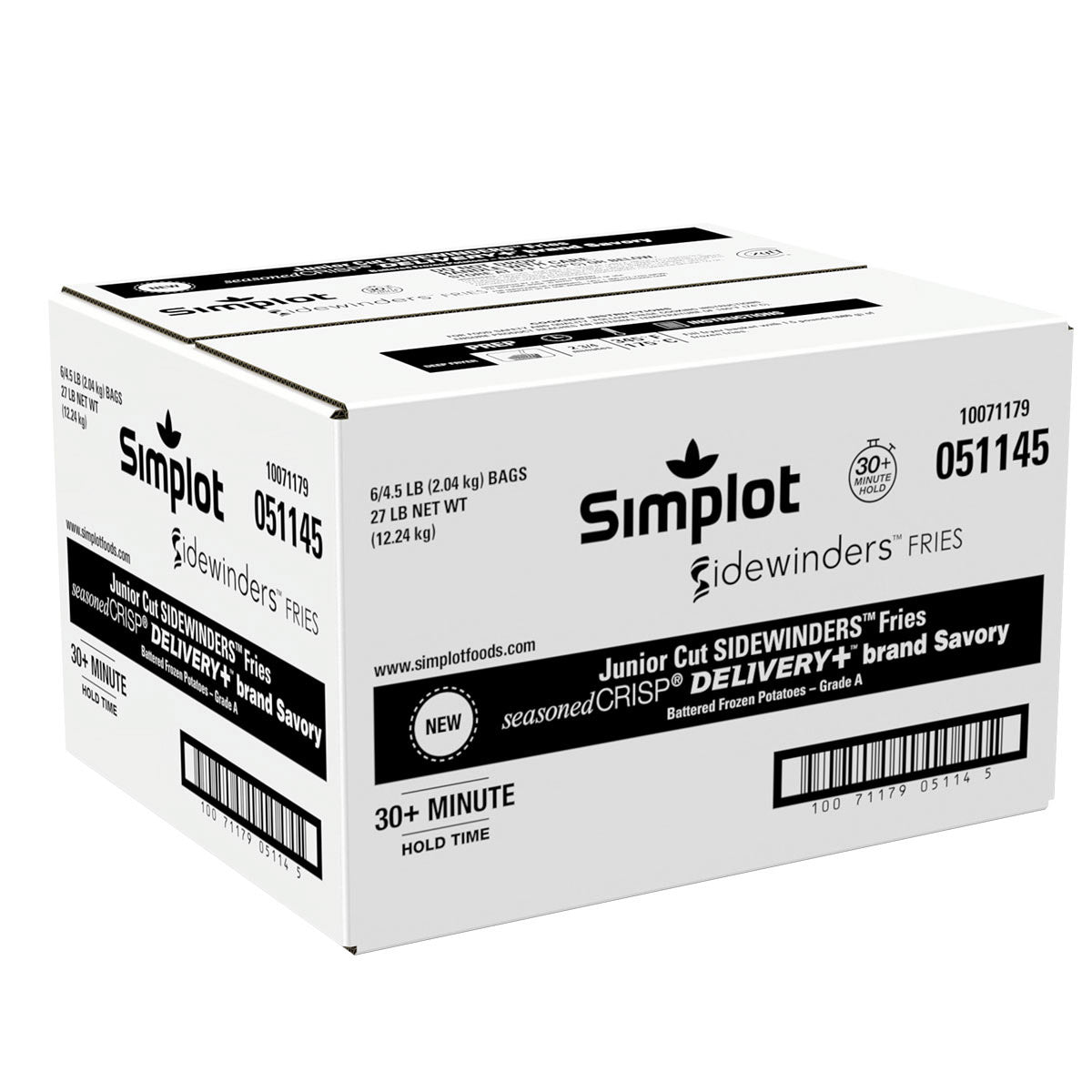 Simplot Sidewinders Fries Seasonedcrisp Delivery Brand Batter Junior Cut 4.5 Pound Each - 6 Per Case.