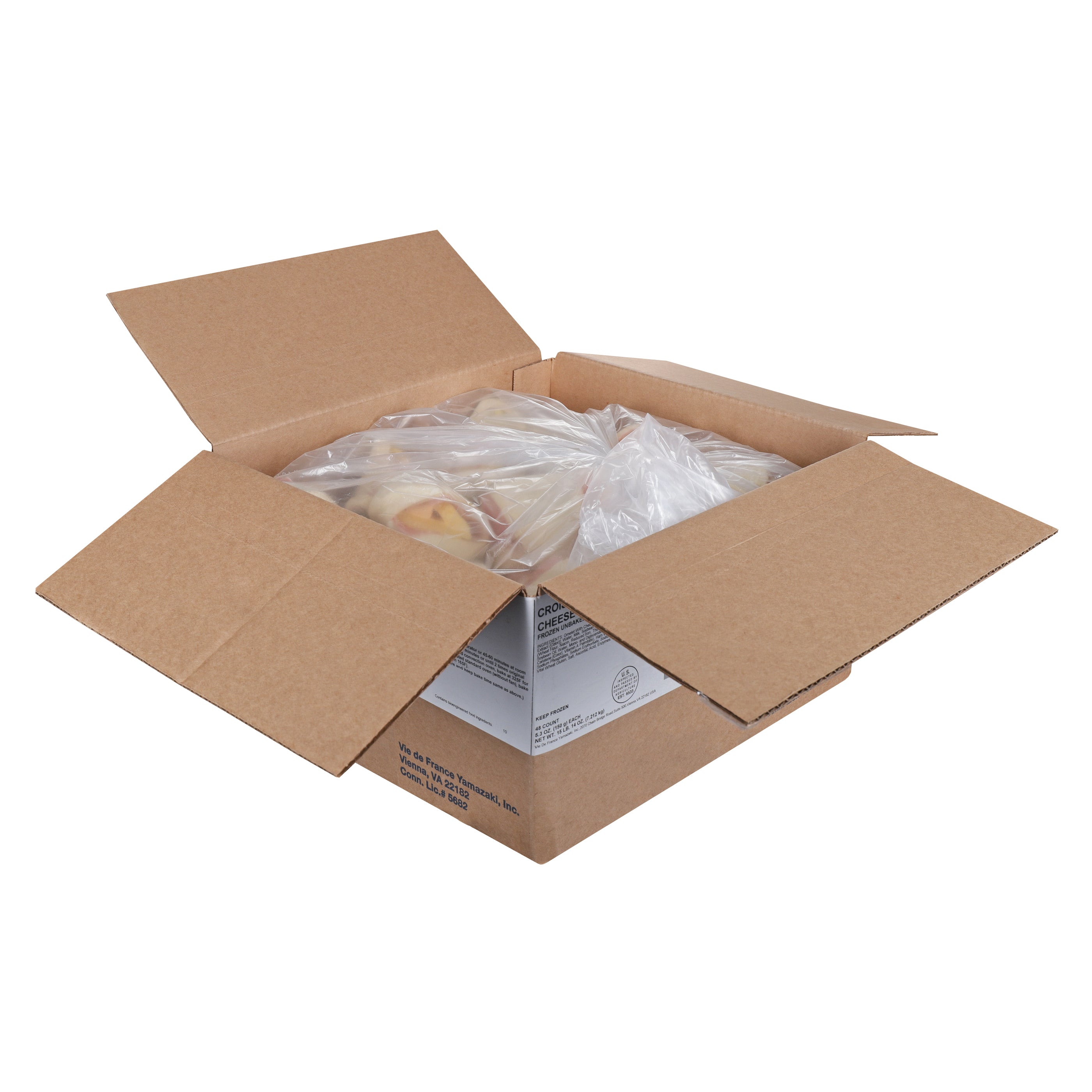 Croissant Ham Egg Cheese Dough 5.3 Ounce Size - 48 Per Case.