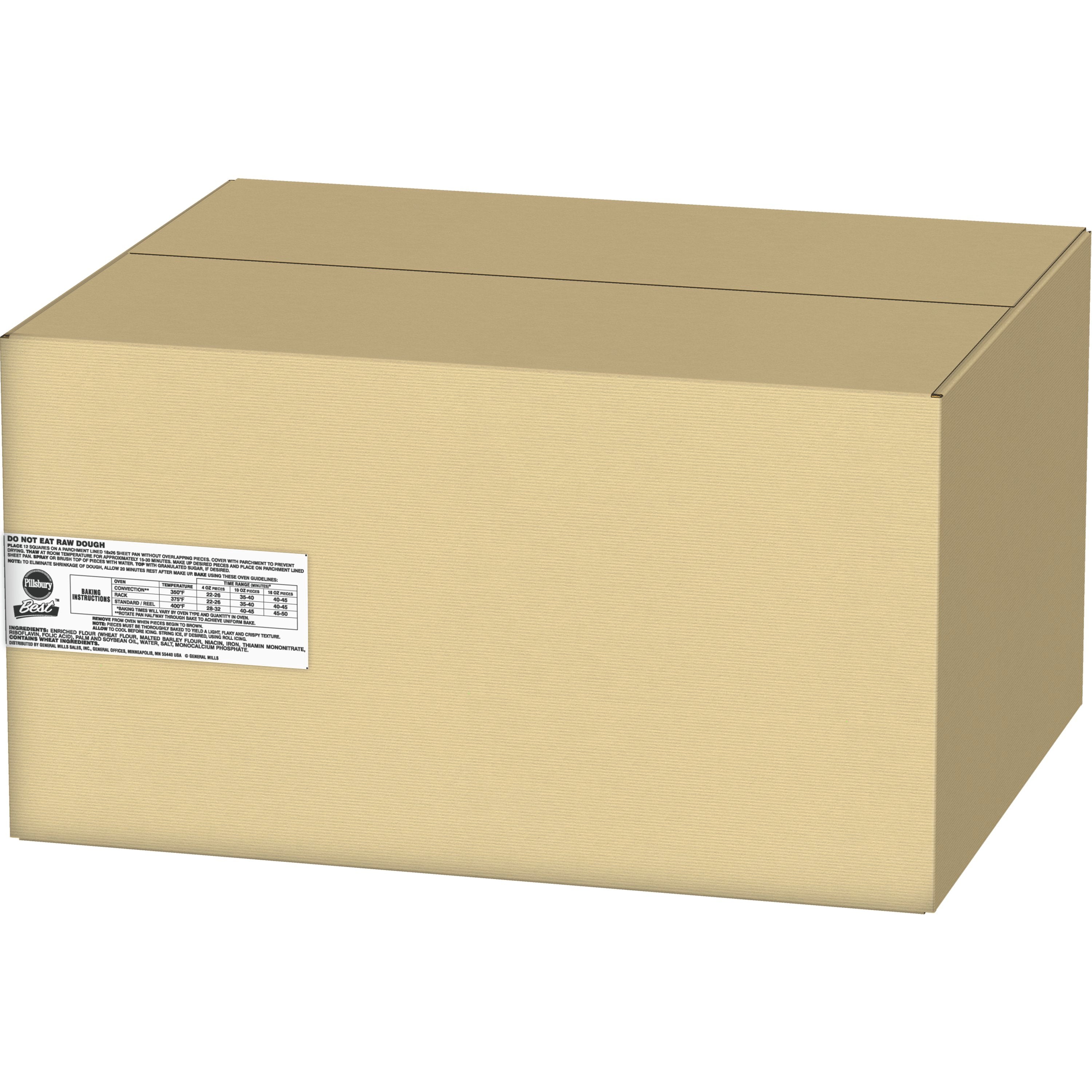 Pillsbury Best™ Frozen Puff Pastry Dough Sheets 10" 5" 15 Pound Each - 1 Per Case.