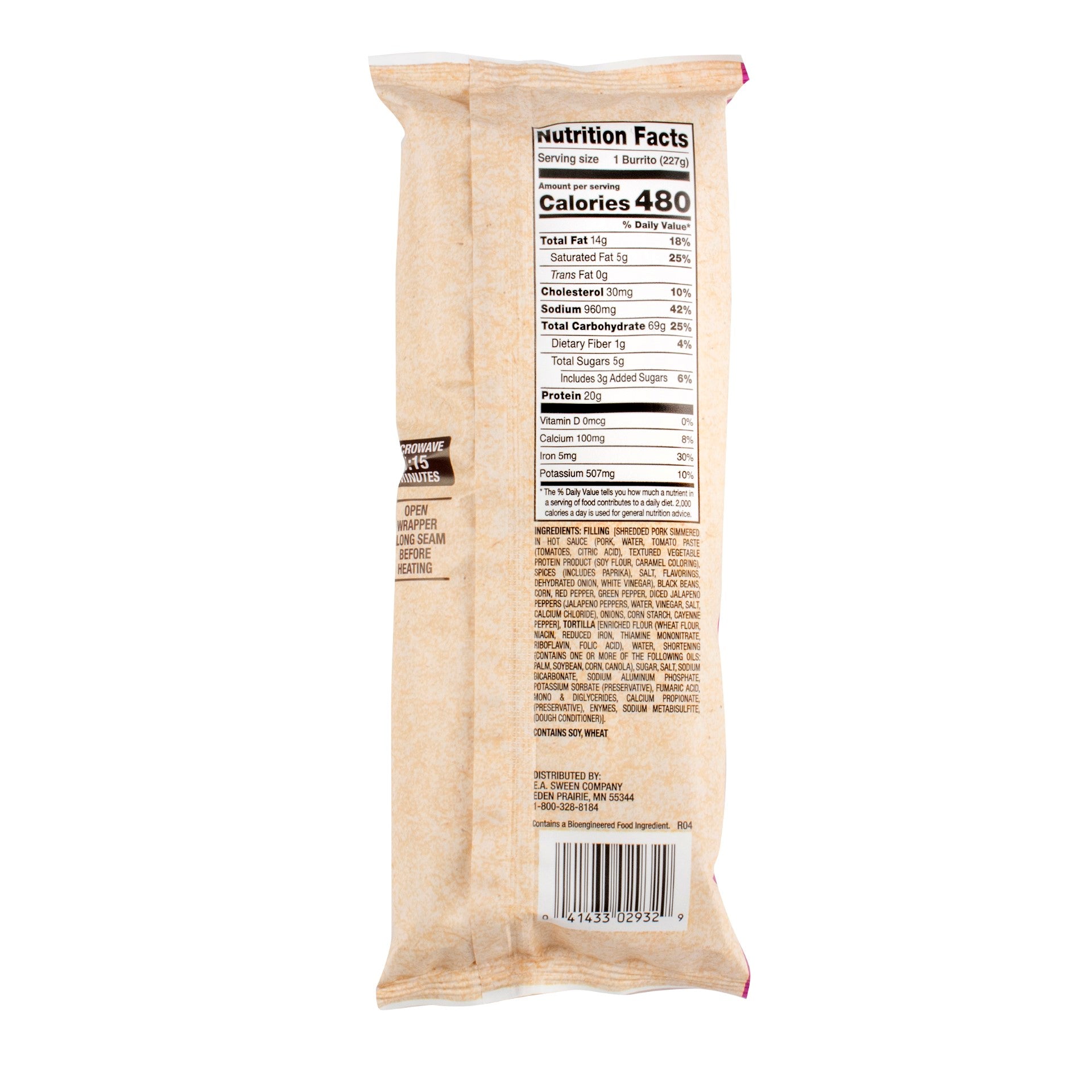 San Luis Pork Carnitas Burrito 8 Ounce Size - 10 Per Case.