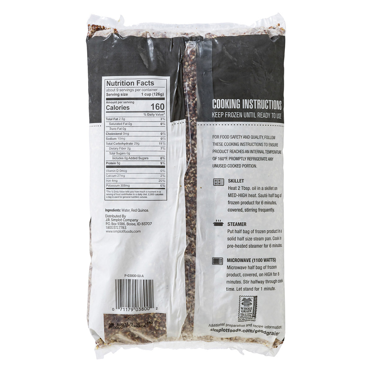 Simplot Good Grains Red Quinoa 2.5 Pound Each - 6 Per Case.