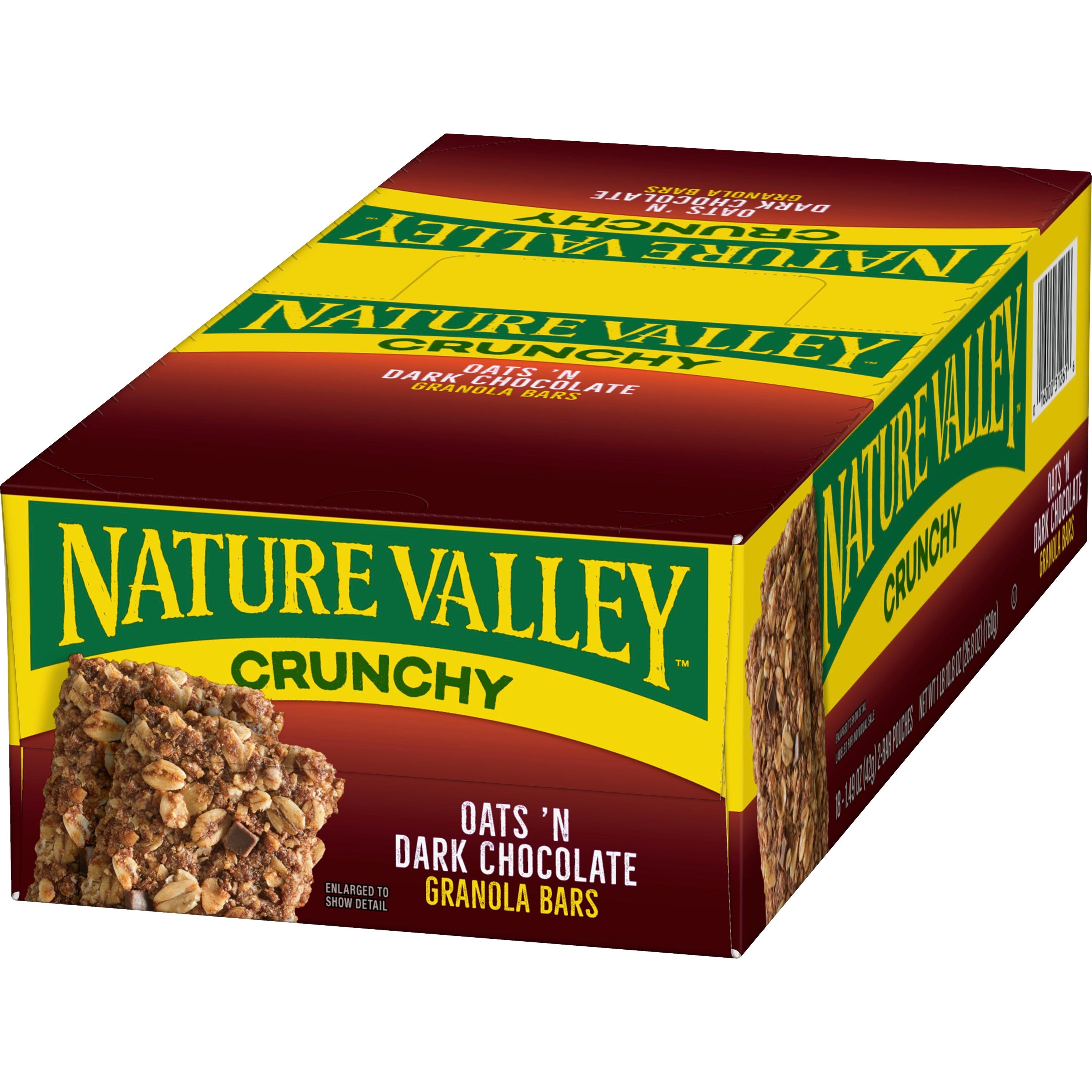 Nature Valley™ Crunchy Granola Bars Oats 'n Dark Chocolate (Double Bar) 26.8 Ounce Size - 6 Per Case.