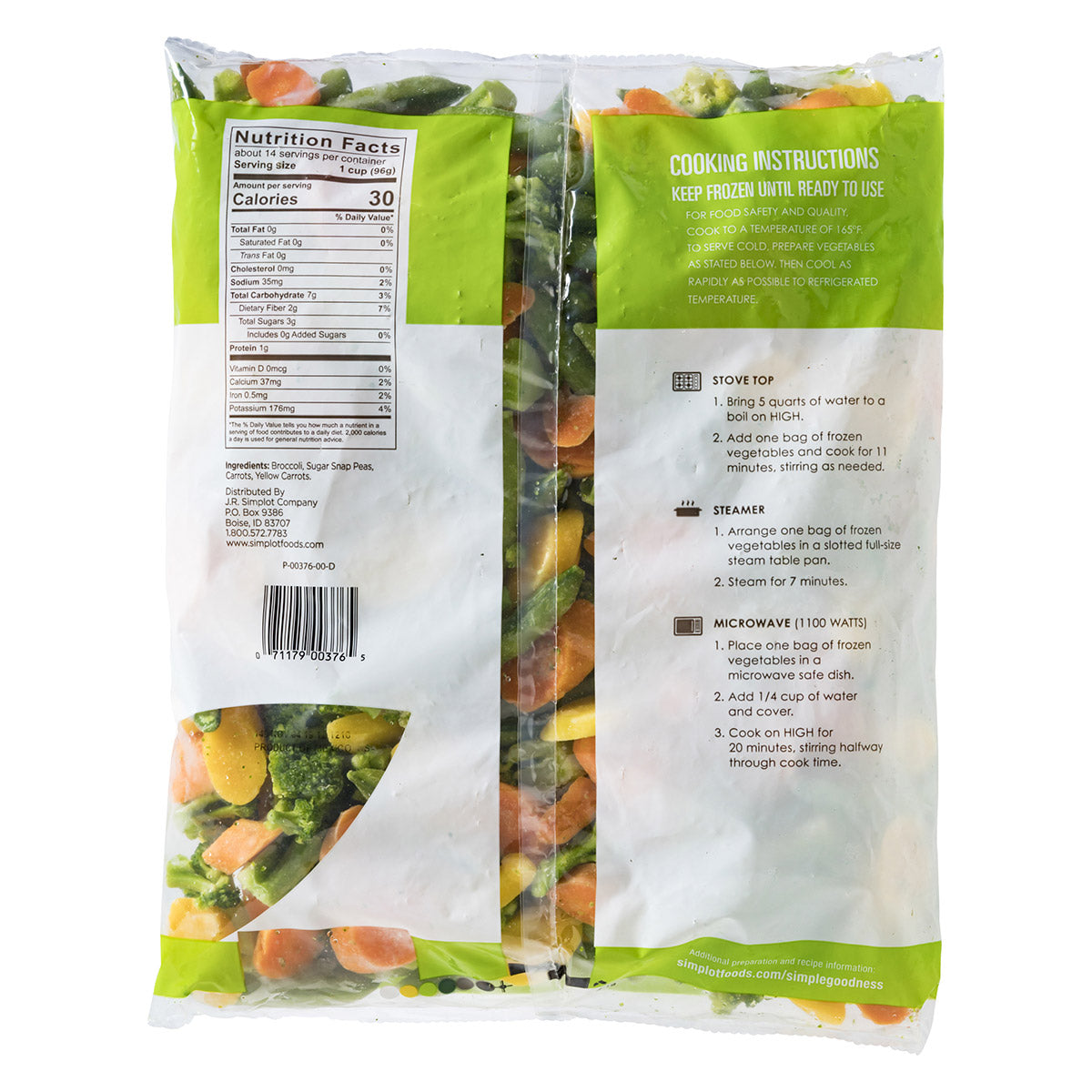 Simplot Simple Goodness Premium Vegetables Sonoma Vegetable Blend 3 Pound Each - 8 Per Case.