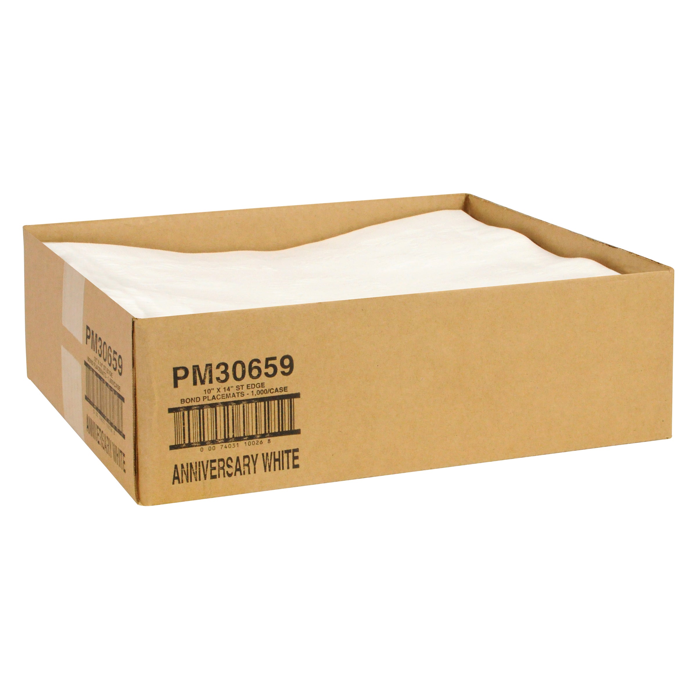 Placemat Paper White Anniversary Straight Edge 1000 Each - 1 Per Case.