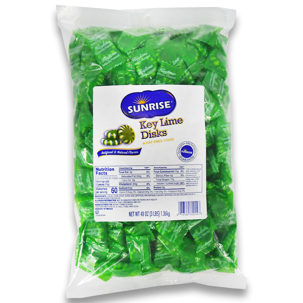 Sc Key Lime Disks Bag 3 Pound Each - 8 Per Case.