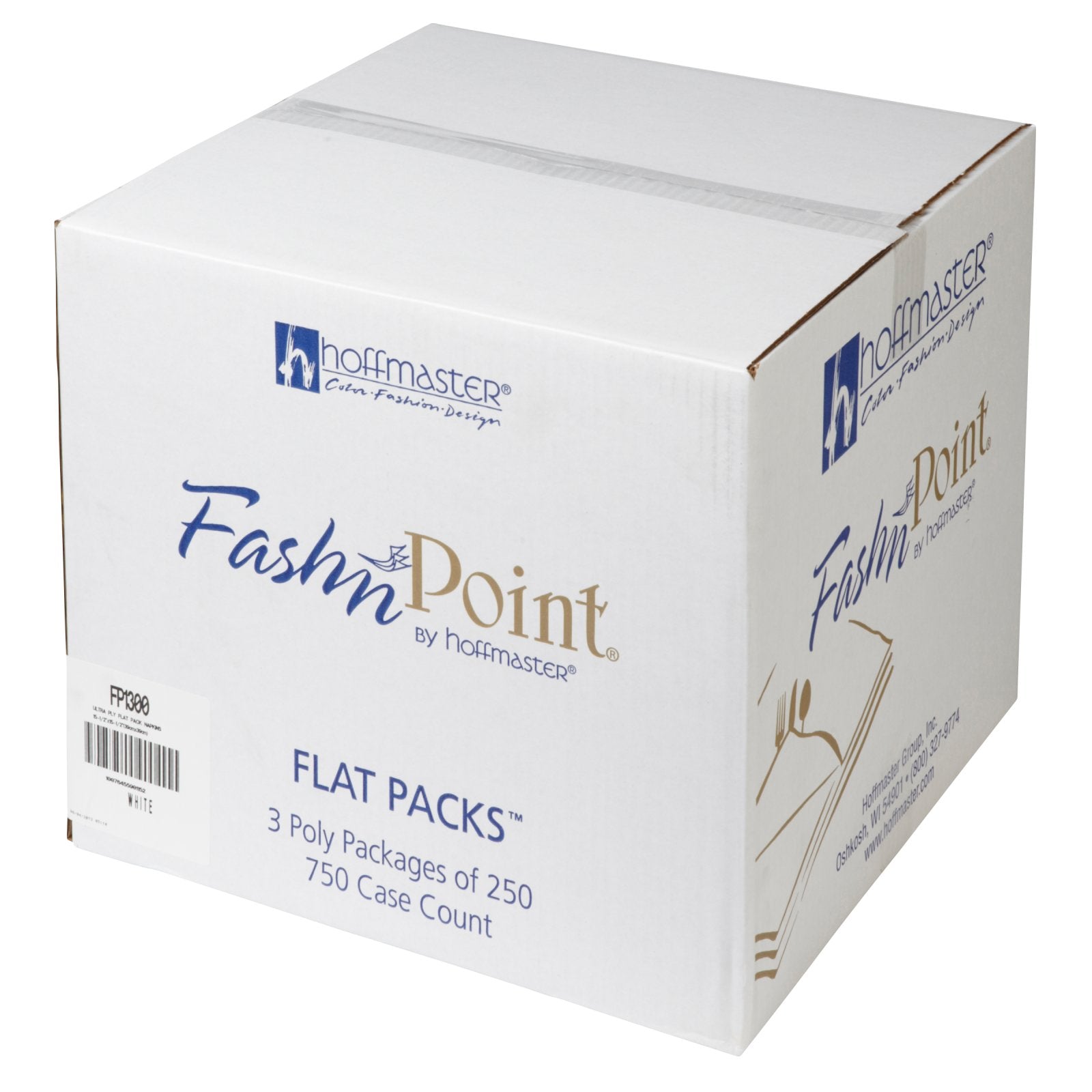 Napkin Flat White Fashnpoint® Ultra Ply Color In Depth 250 Each - 3 Per Case.