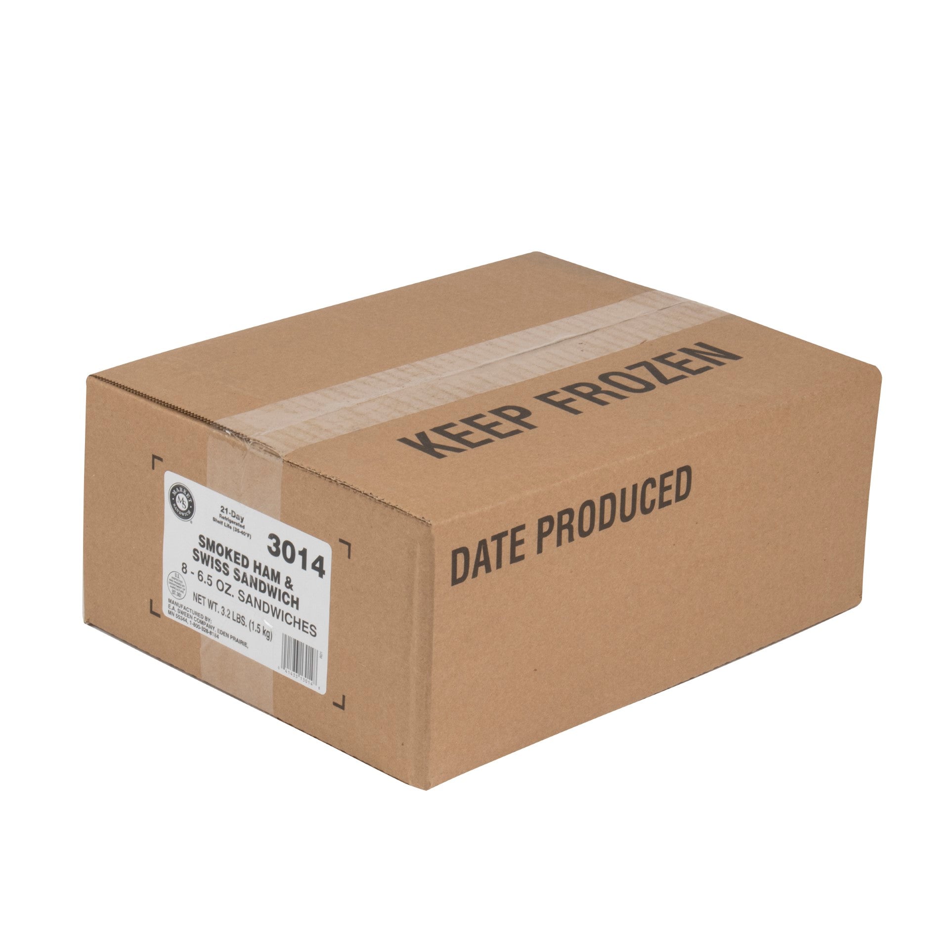 Market Artisan Ham & Swiss On Multigrain 6.5 Ounce Size - 8 Per Case.