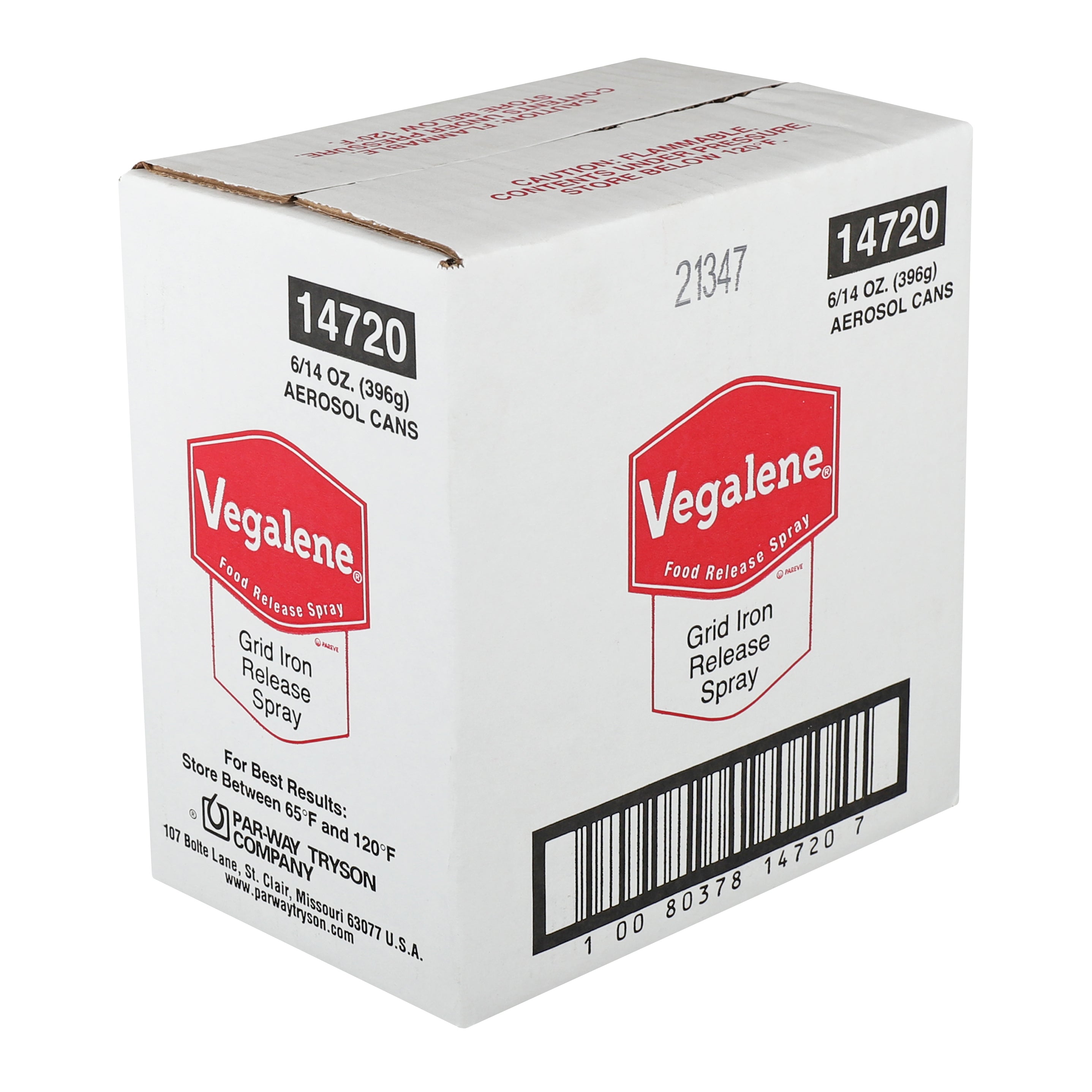 Vegalene Grid Iron Release And Pan Spray Aerosol 14 Ounce Size - 6 Per Case.