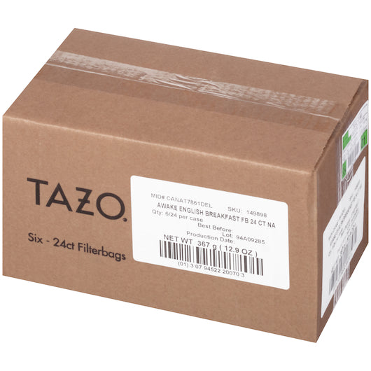 Tazo English Breakfast Tear Bag, 24 Piece- 6 Per Case.