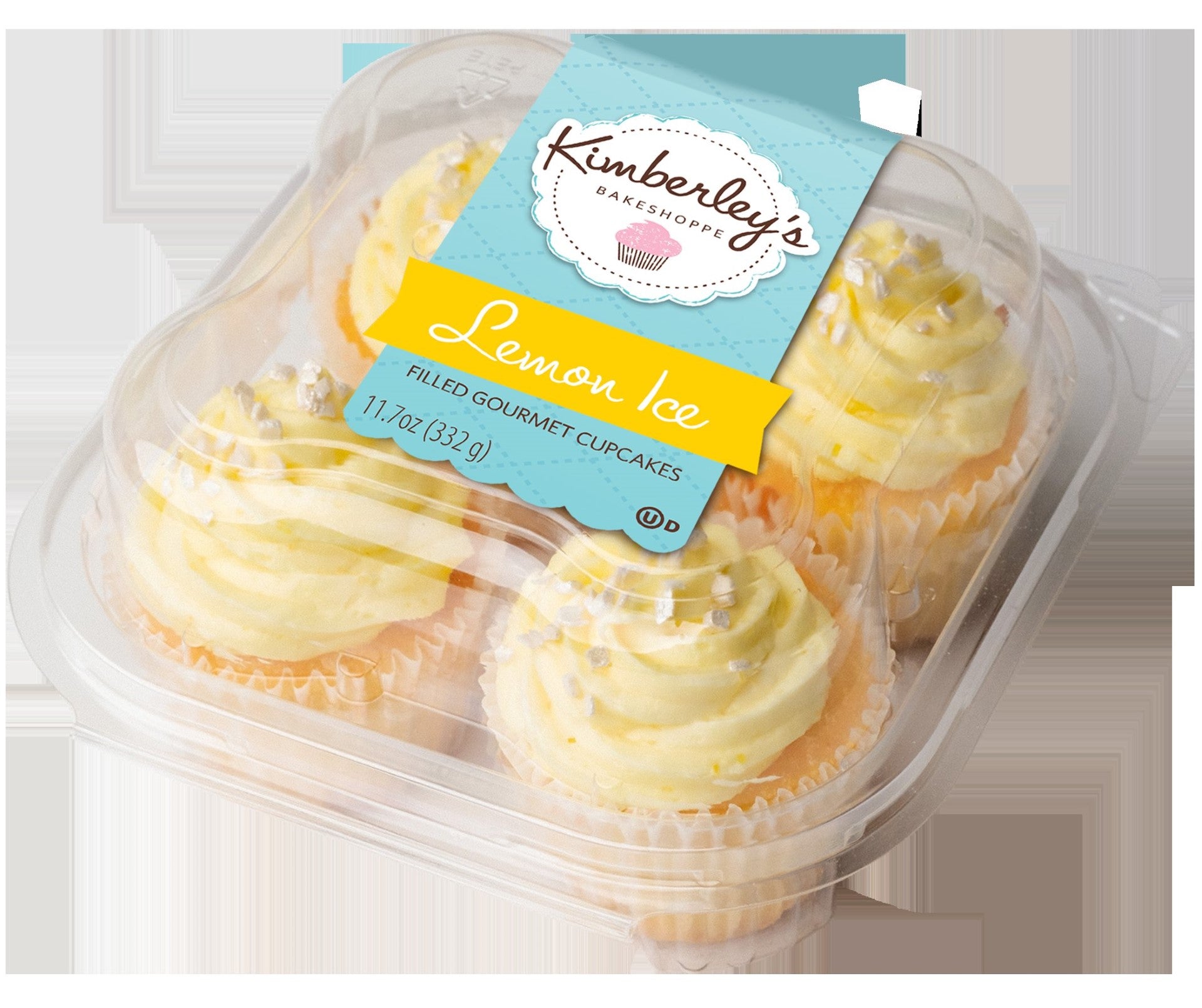 Kimberley's Bakeshoppe Lemon Ice Gourmet Cupcakes 11.7 Ounce Size - 12 Per Case.
