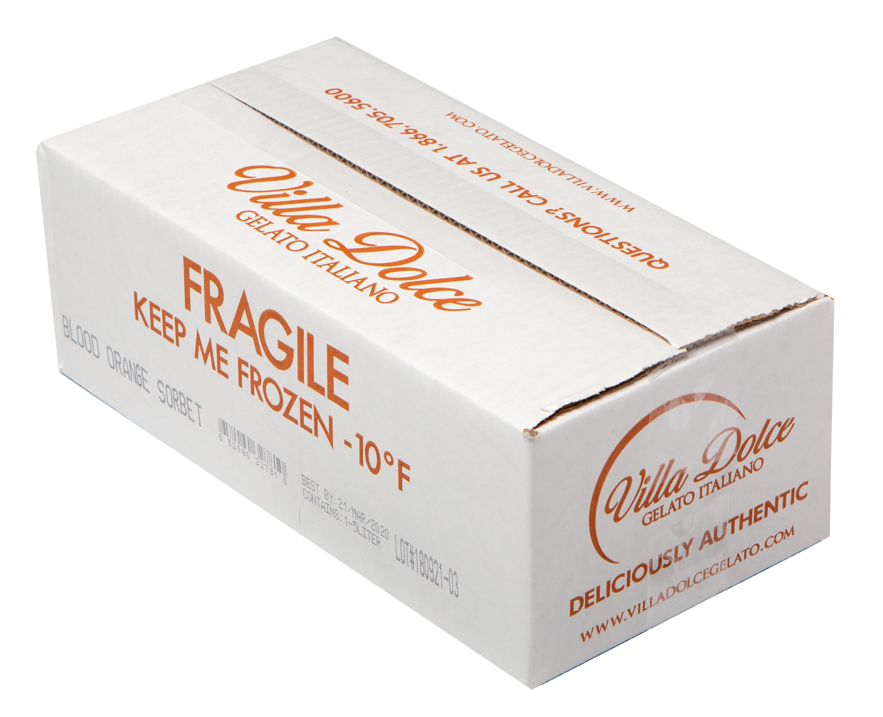 Villa Dolce Sicilian Blood Orange Sorbet 5 Liter - 1 Per Case.