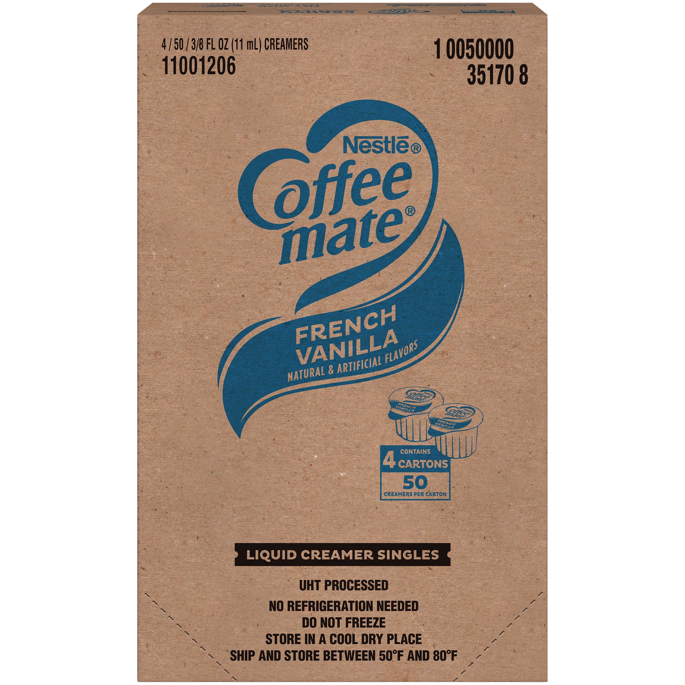 Coffee Mate French Vanilla Liquid 18.7 Fluid Ounce - 4 Per Case.