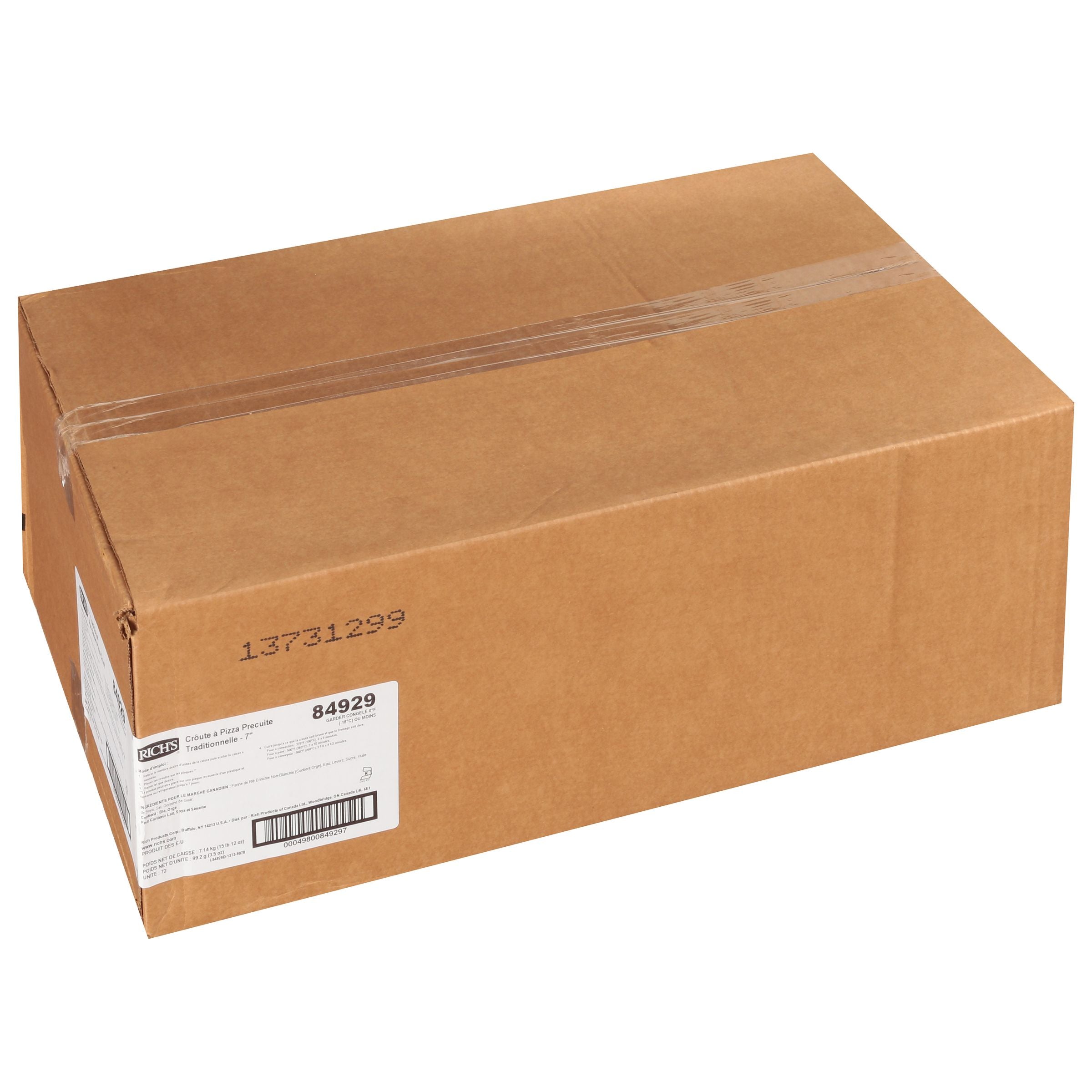 Pizza Crust Par Baked Traditional 7" 3.5 Ounce Size - 72 Per Case.