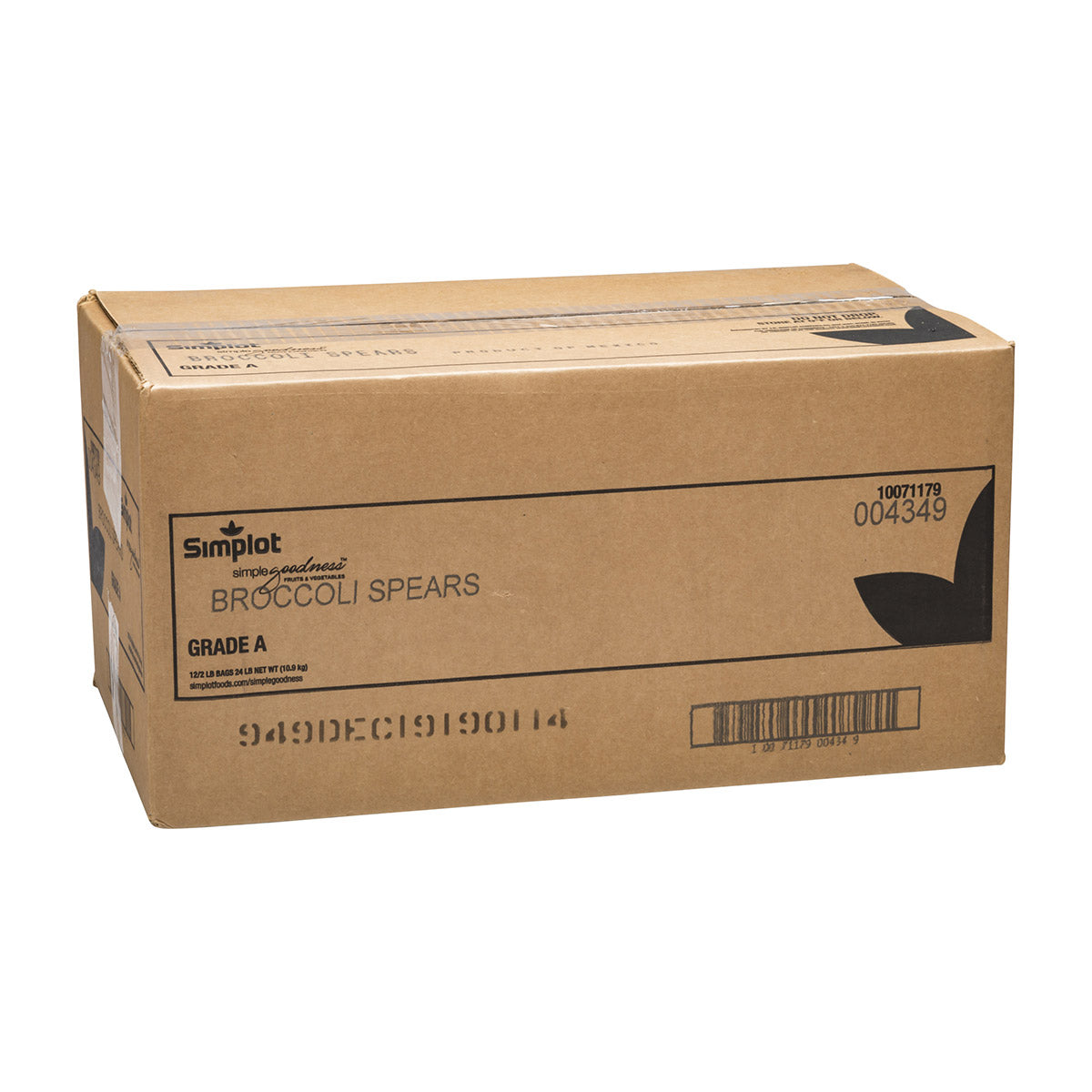 Simplot Simple Goodness Classic Vegetables Broccoli Spears Wet Pack 2 Pound Each - 12 Per Case.