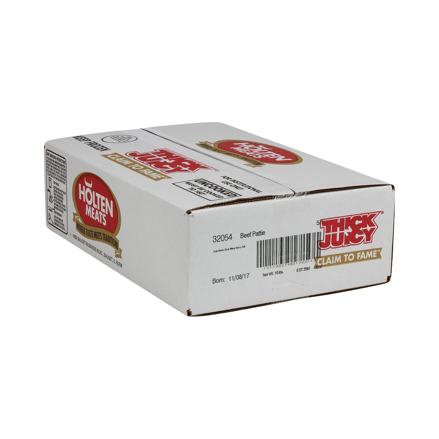 Beef Claim To Fame Patty 3.2 Ounce Size - 50 Per Case.