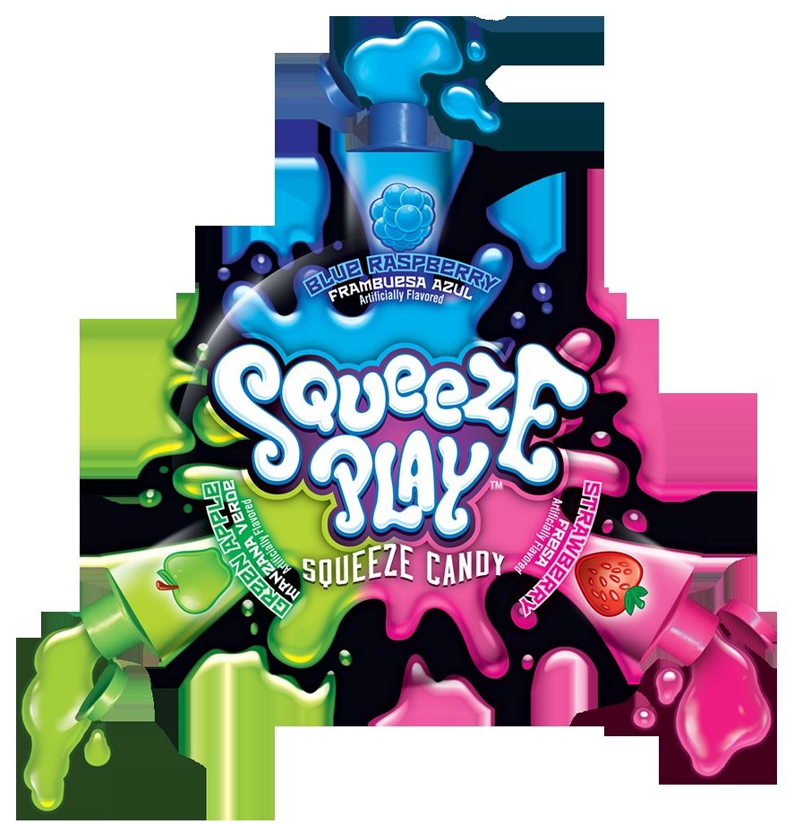 Squeeze Play Squeeze Candy Display Carton 2.1 Ounce Size - 72 Per Case.