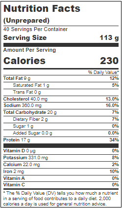Ocean Treasures Oven Ready Pollock Whole Grain Child Nutrition 10 Pound Each - 1 Per Case.