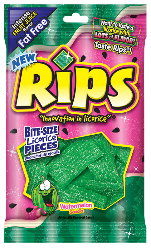 Rips Bite Size Watermelon Pieces Peg Bag 4 Ounce Size - 12 Per Case.