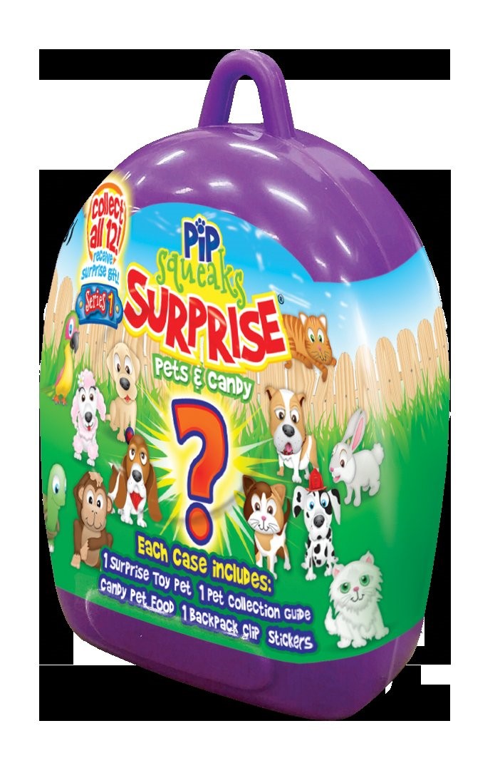 Pip Squeaks Surprise Collectible Surprise Pets And Candy Display Carton 0.4 Ounce Size - 60 Per Case.