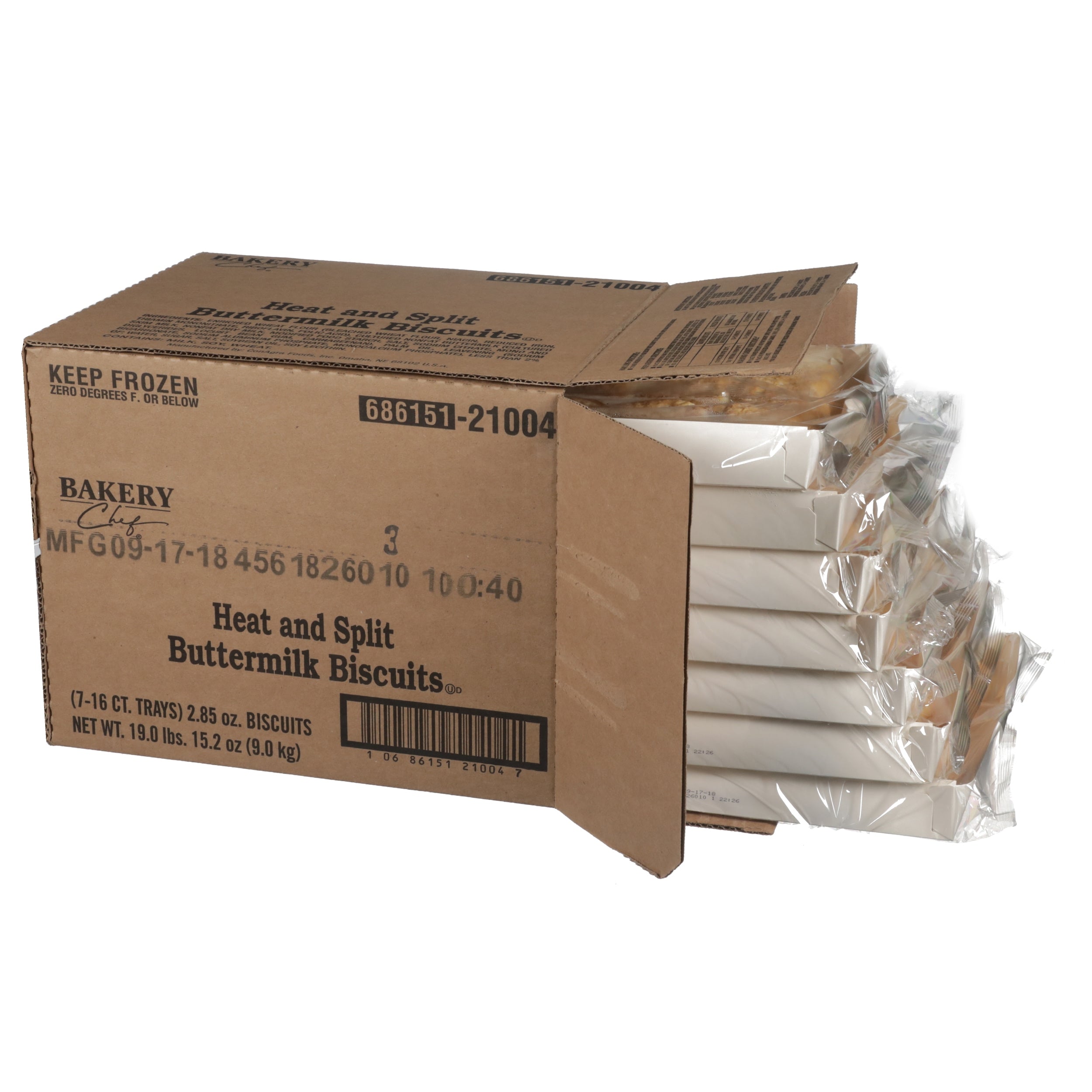 Bakery Chef Buttermilk Biscuits Heat And Split2.85 Ounce Size - 112 Per Case.
