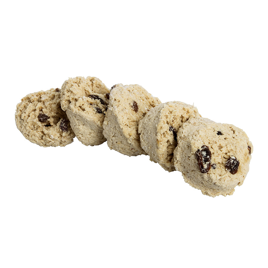 Frozen Cookie Dough Oatmeal Raisin Bulk Bag 1.33 Ounce Size - 240 Per Case.