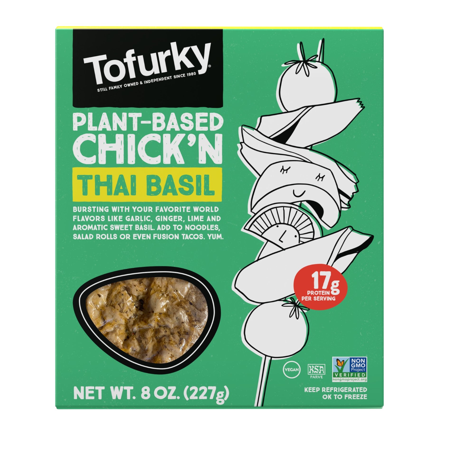 Tofurky Thai Basil Chickn 8 Ounce Size - 5 Per Case.