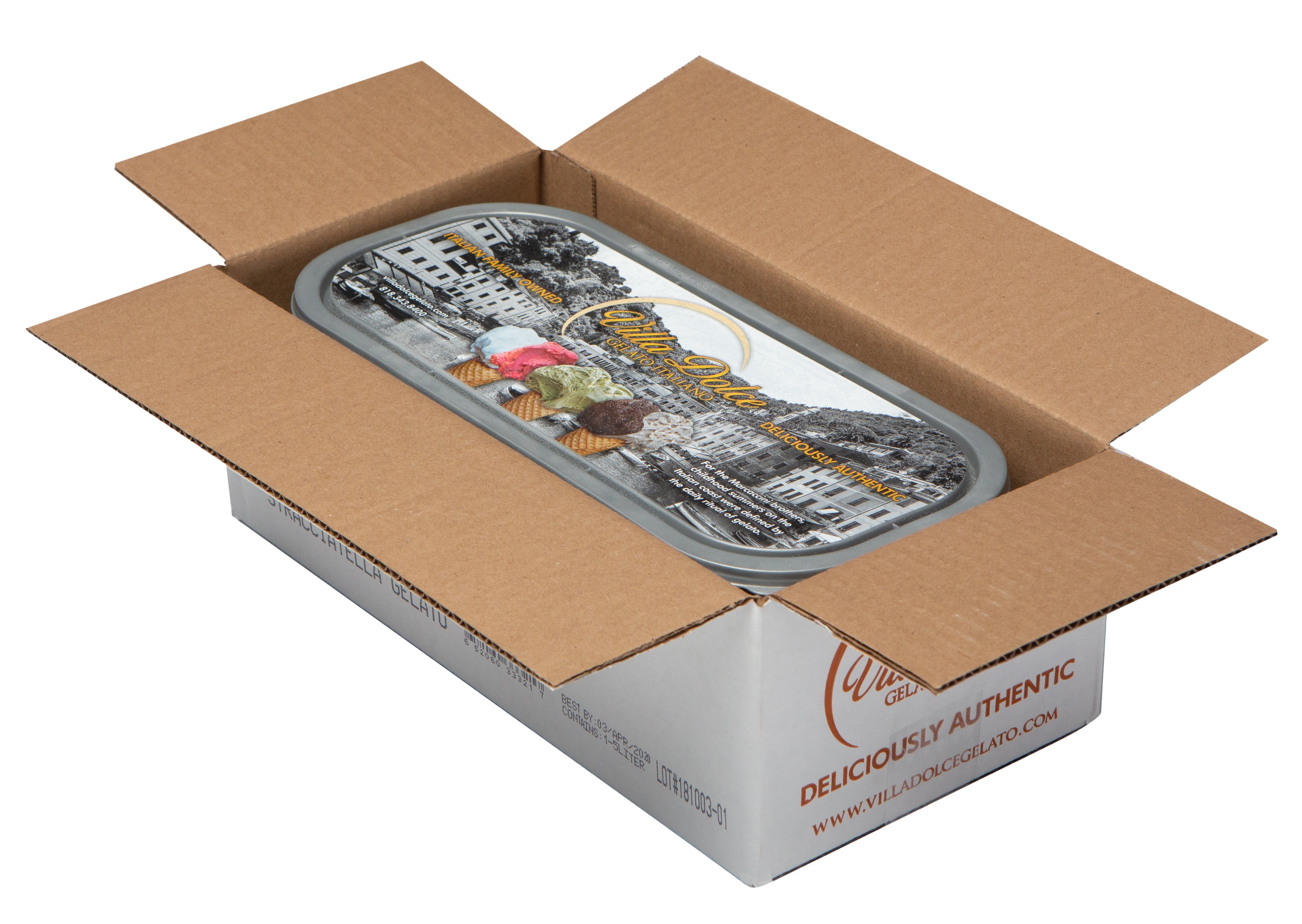 Villa Dolce Stracciatella Italian Chocolatechip Gelato 5 Liter - 1 Per Case.