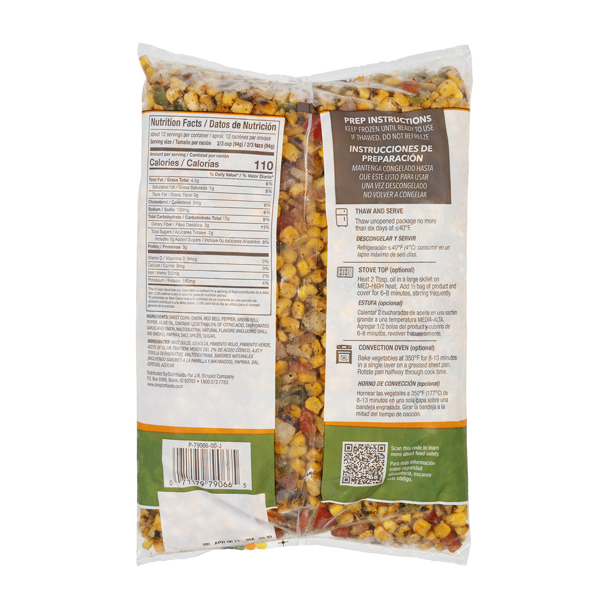Simplot Roastworks Flame Roasted Sweet Corn & Peppers Blend 2.5 Pound Each - 6 Per Case.