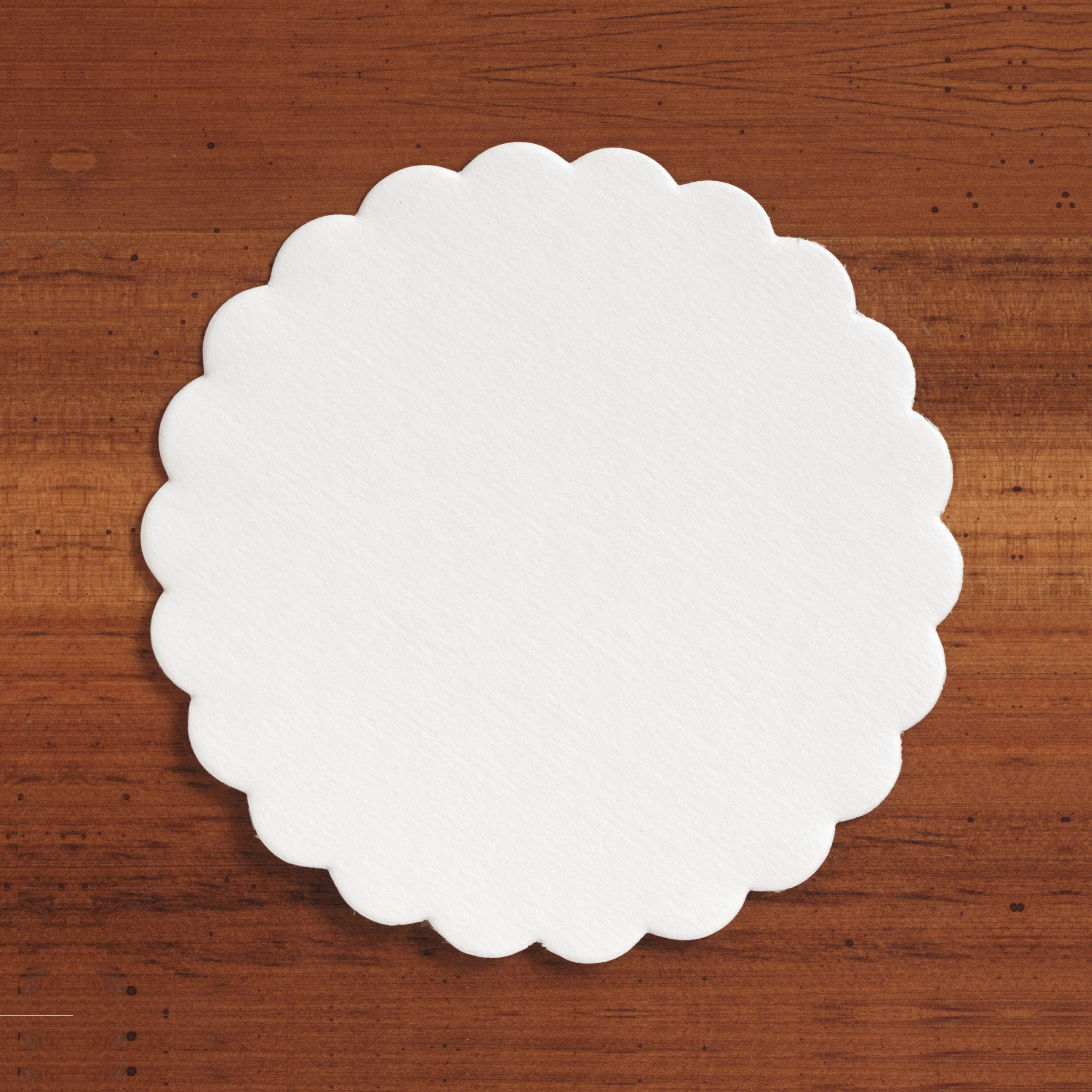 Coaster In Round Scalloped 1000 Each - 1 Per Case.