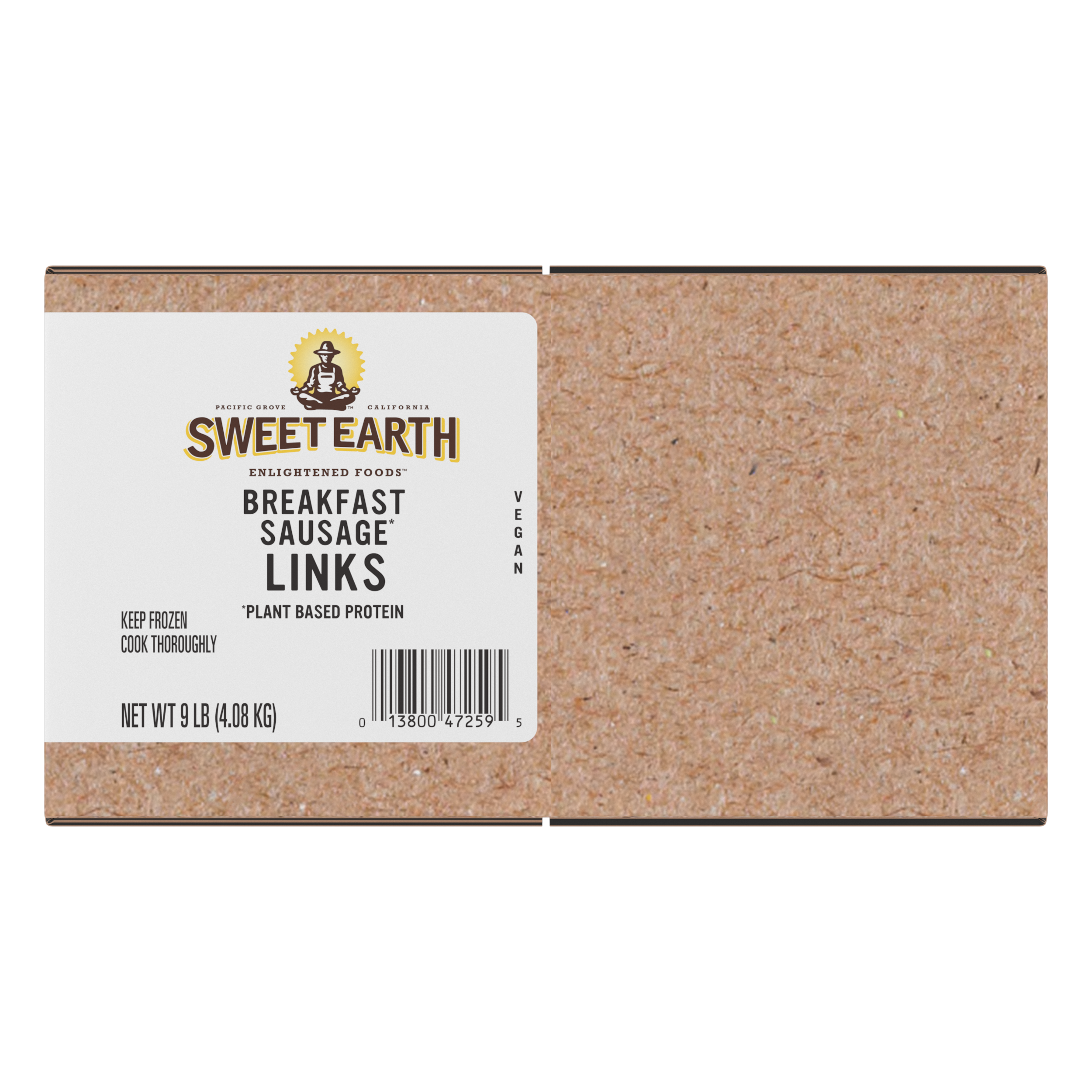 Sweet Earth Breakfast Sausage Links Plant Based Protein Pouch 9 Pound Each - 1 Per Case.