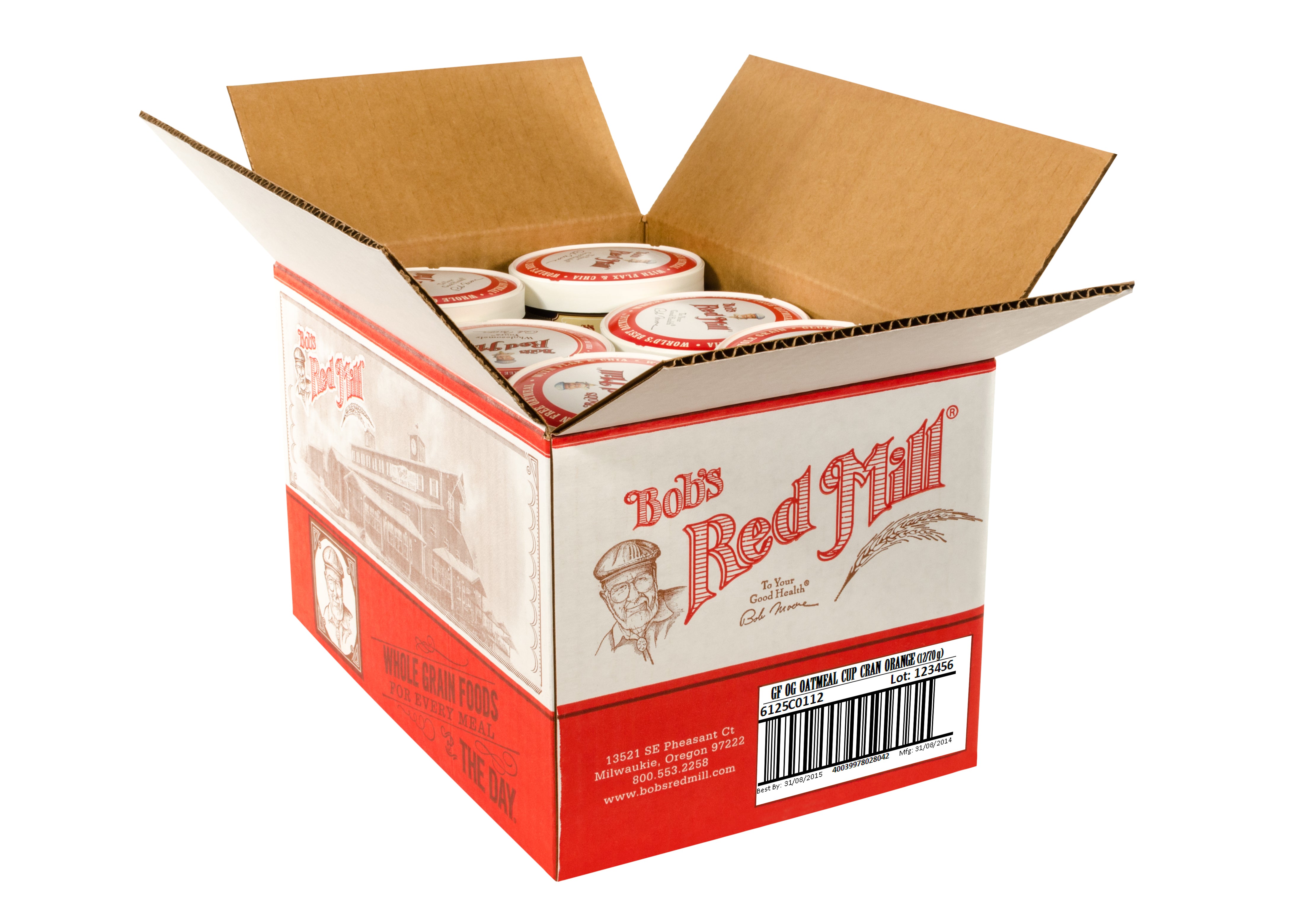 Bob's Red Mill Organic Orange Cranberry Oatmeal Cup 2.47 Ounce Size - 12 Per Case.