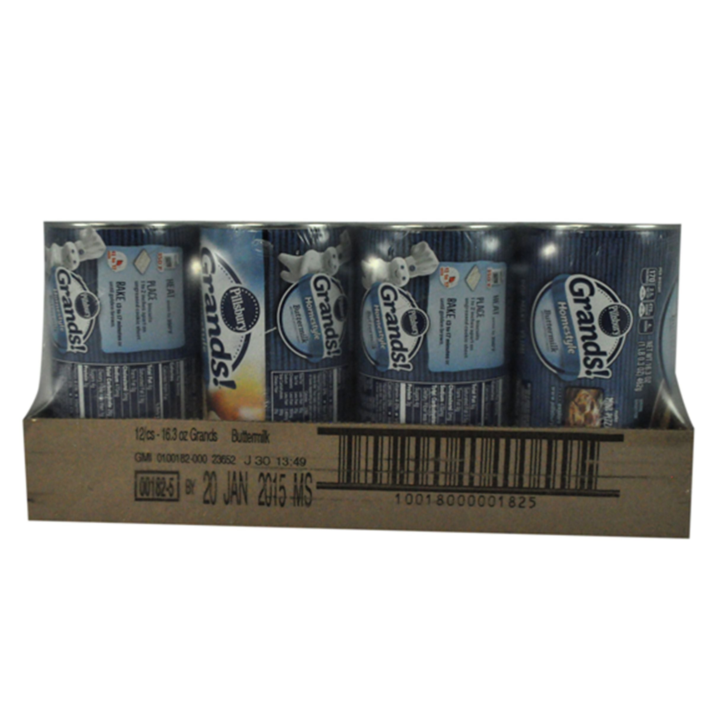 Pillsbury Biscuit Grands Buttermilk 16.3 Ounce Size - 12 Per Case.