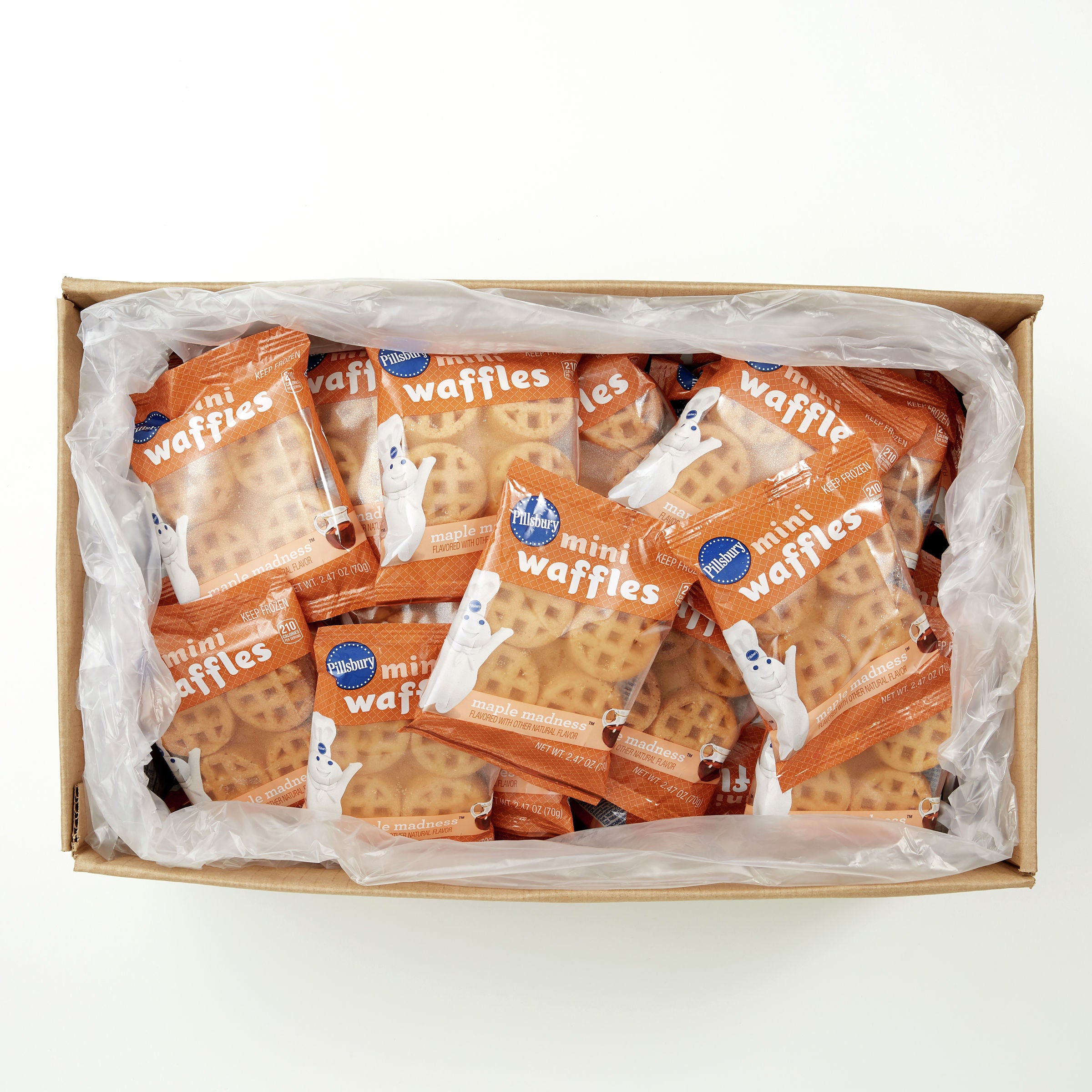 Pillsbury™ Frozen Mini Waffles Maple Madness™ 2.47 Ounce Size - 72 Per Case.