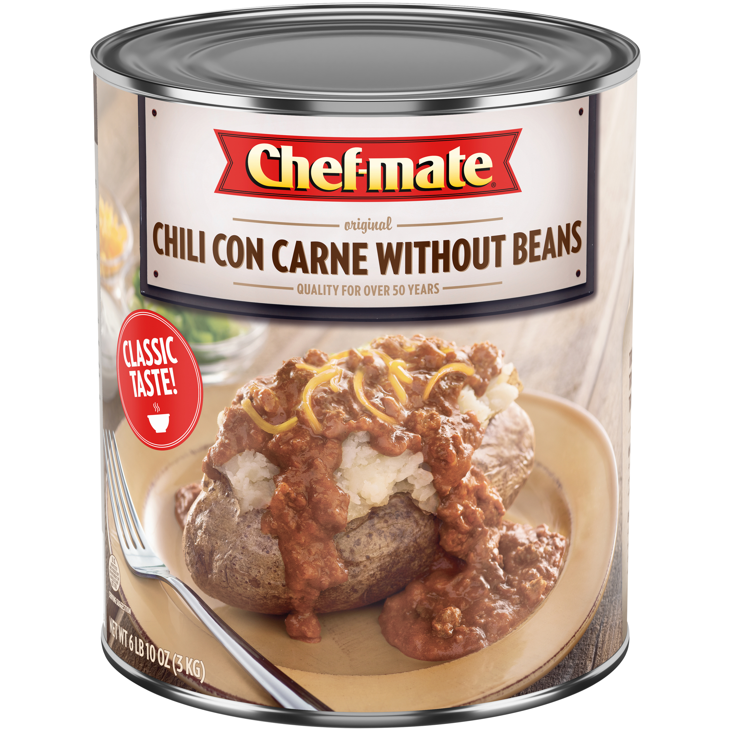 Chef Mate Chili Con Carne Without Beans 105.82 Ounce Size - 6 Per Case.