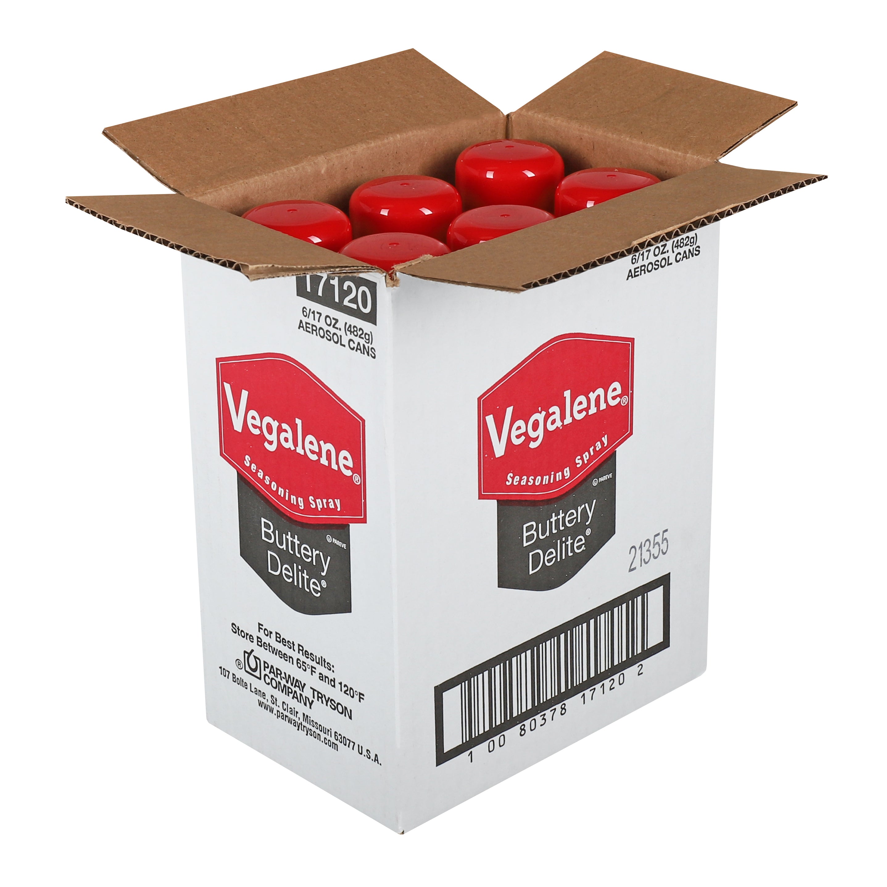 Vegalene Buttery Delite Seasoning Pan Spray Aerosol 17 Ounce Size - 6 Per Case.