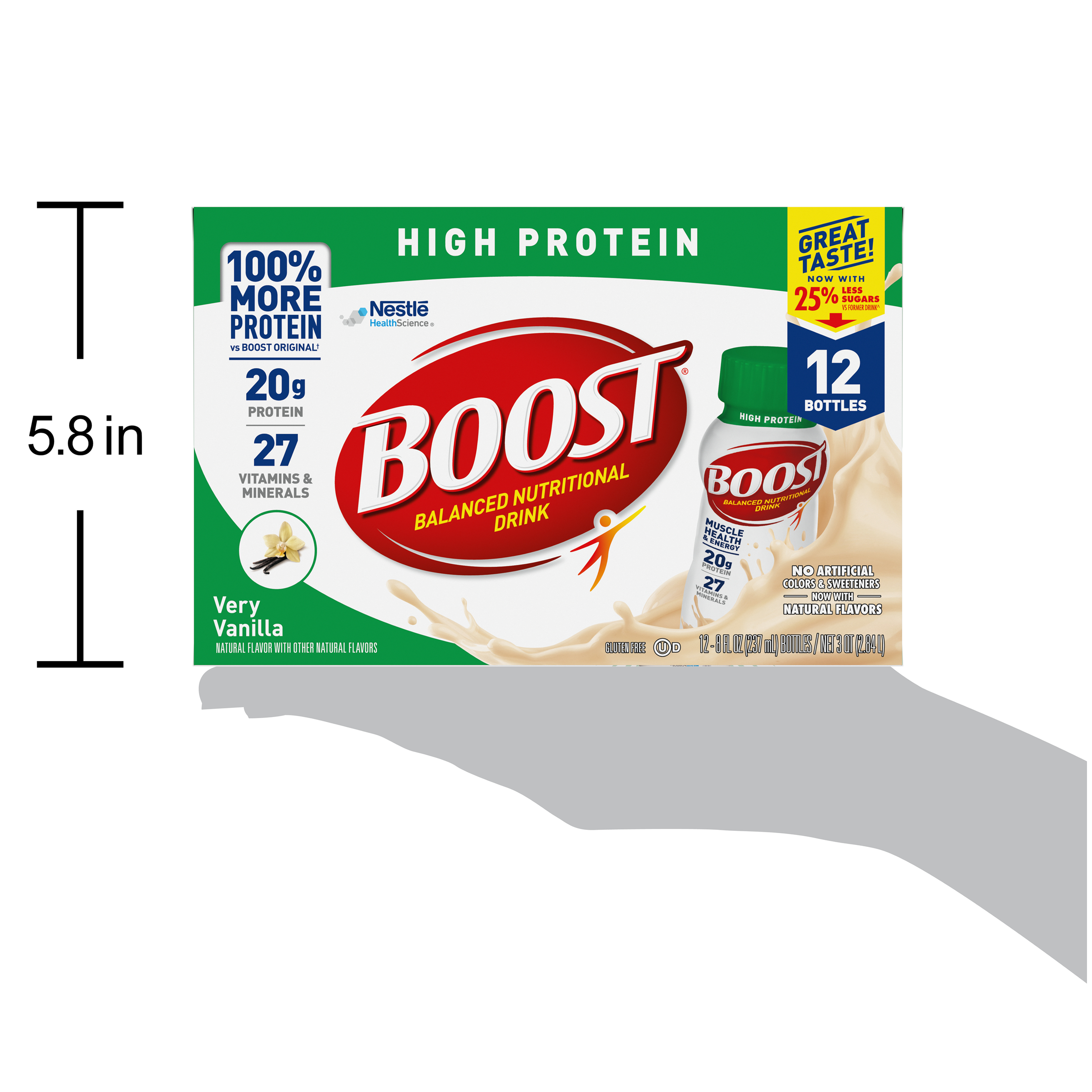 Boost High Protein Very Vanilla Nutritional Drink 8 Fluid Ounce - 24 Per Case.