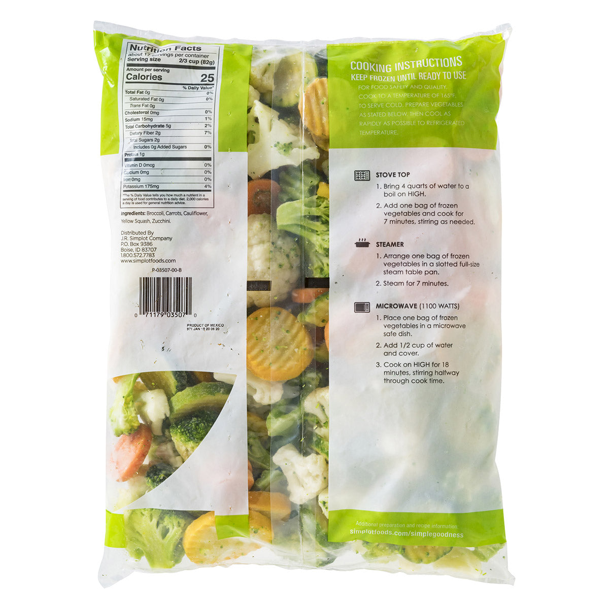 Simplot Simple Goodness Classic Vegetables Normandy Vegetable Blend 3 Pound Each - 8 Per Case.