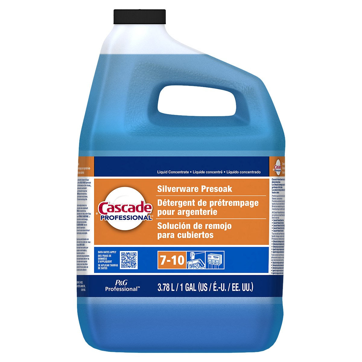 Cascade Professional Silverware Presoak Concentrate Closed Loop Gal 1 Gallon - 2 Per Case.