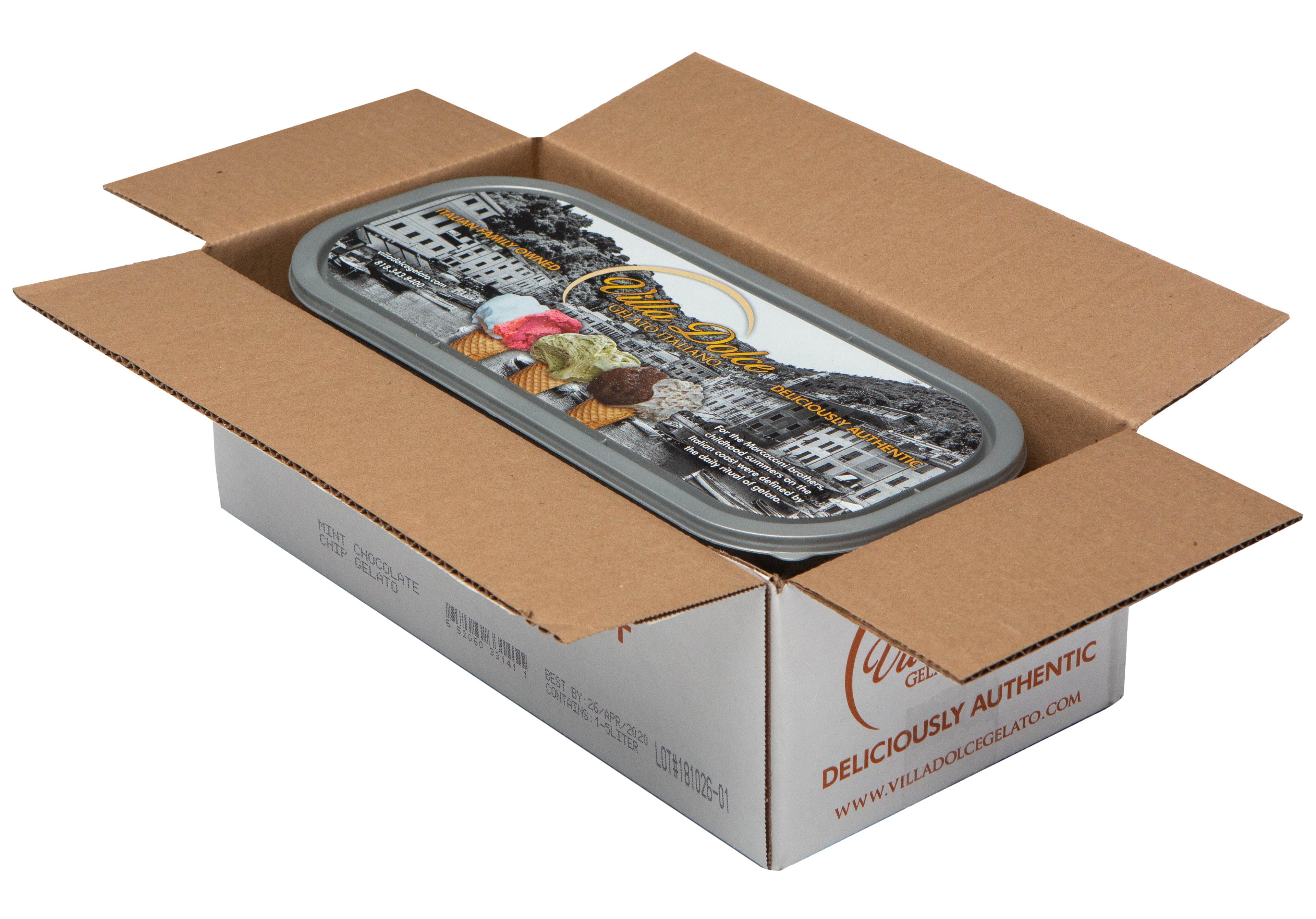 Villa Dolce Mint Chocolate Gelato 5 Liter - 1 Per Case.