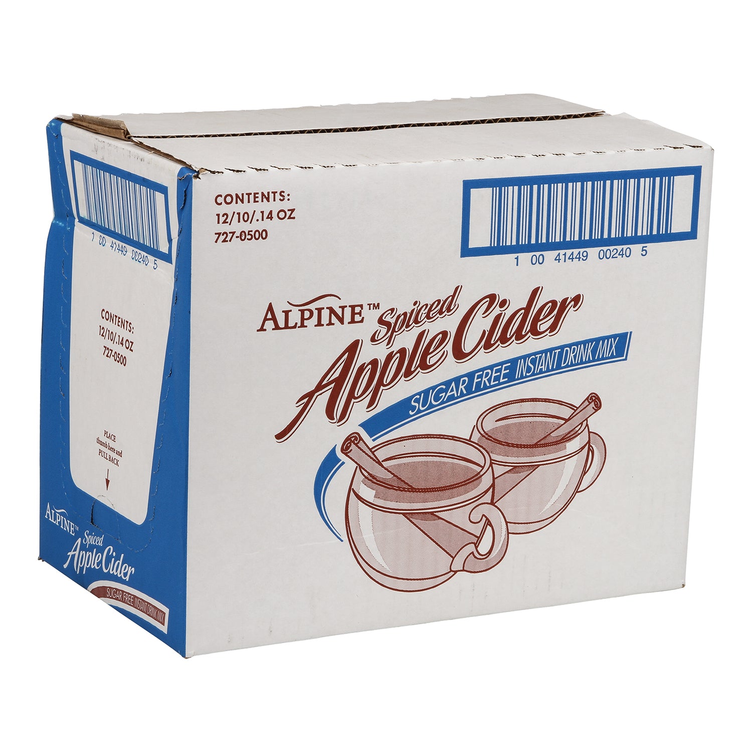 Alpine Sugar Free Spiced Cider Drink Mix 1.4 Ounce Size - 12 Per Case.