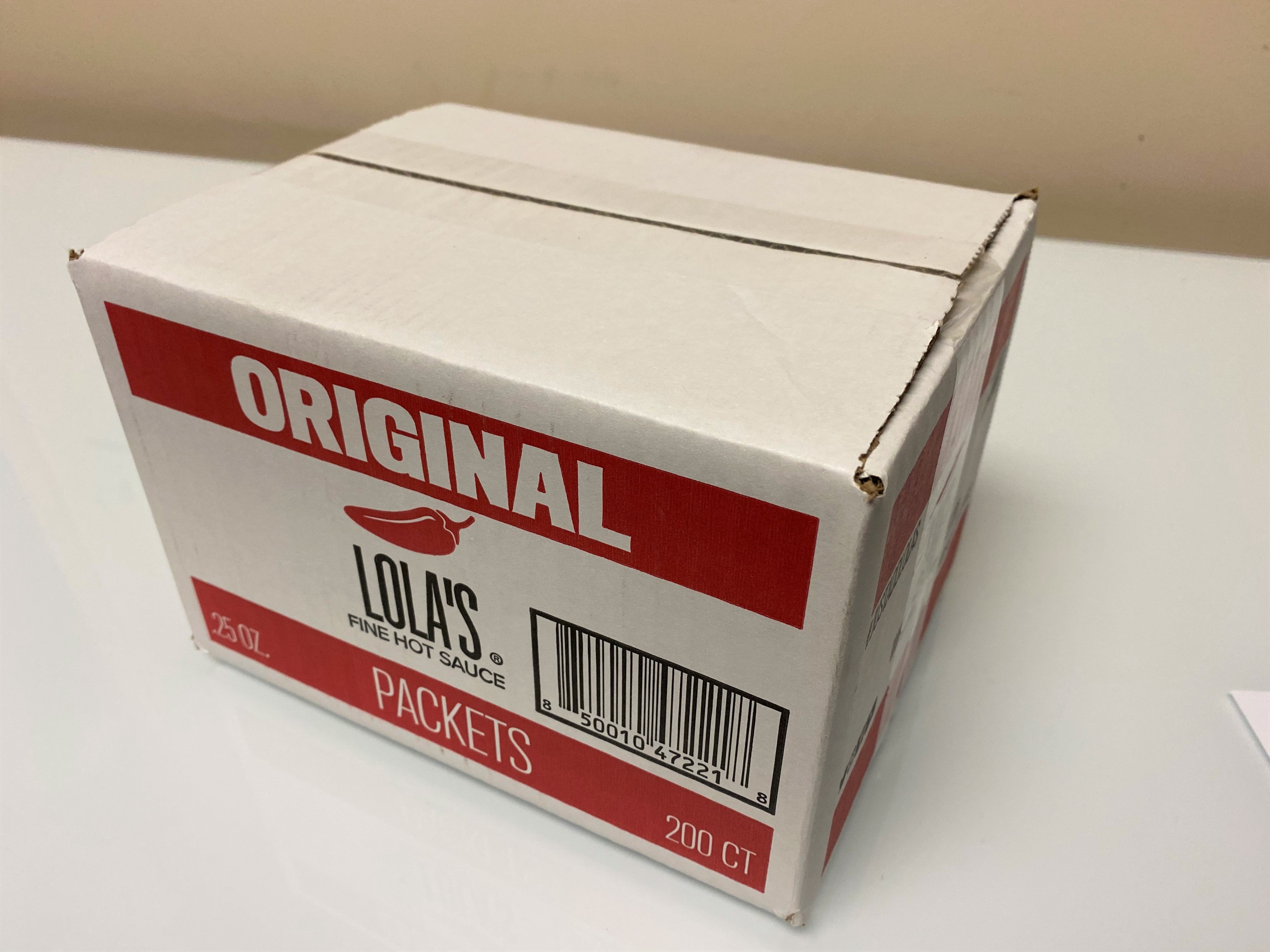 Lola's Fine Hot Sauce Hot Sauce Original Packets 200 Each - 3.13 Pound Per Case.