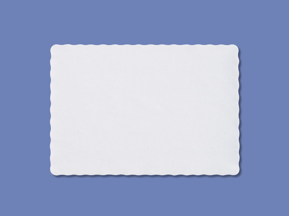 Placemat Paper White Embossed Scalloped Edge 1000 Each - 1 Per Case.