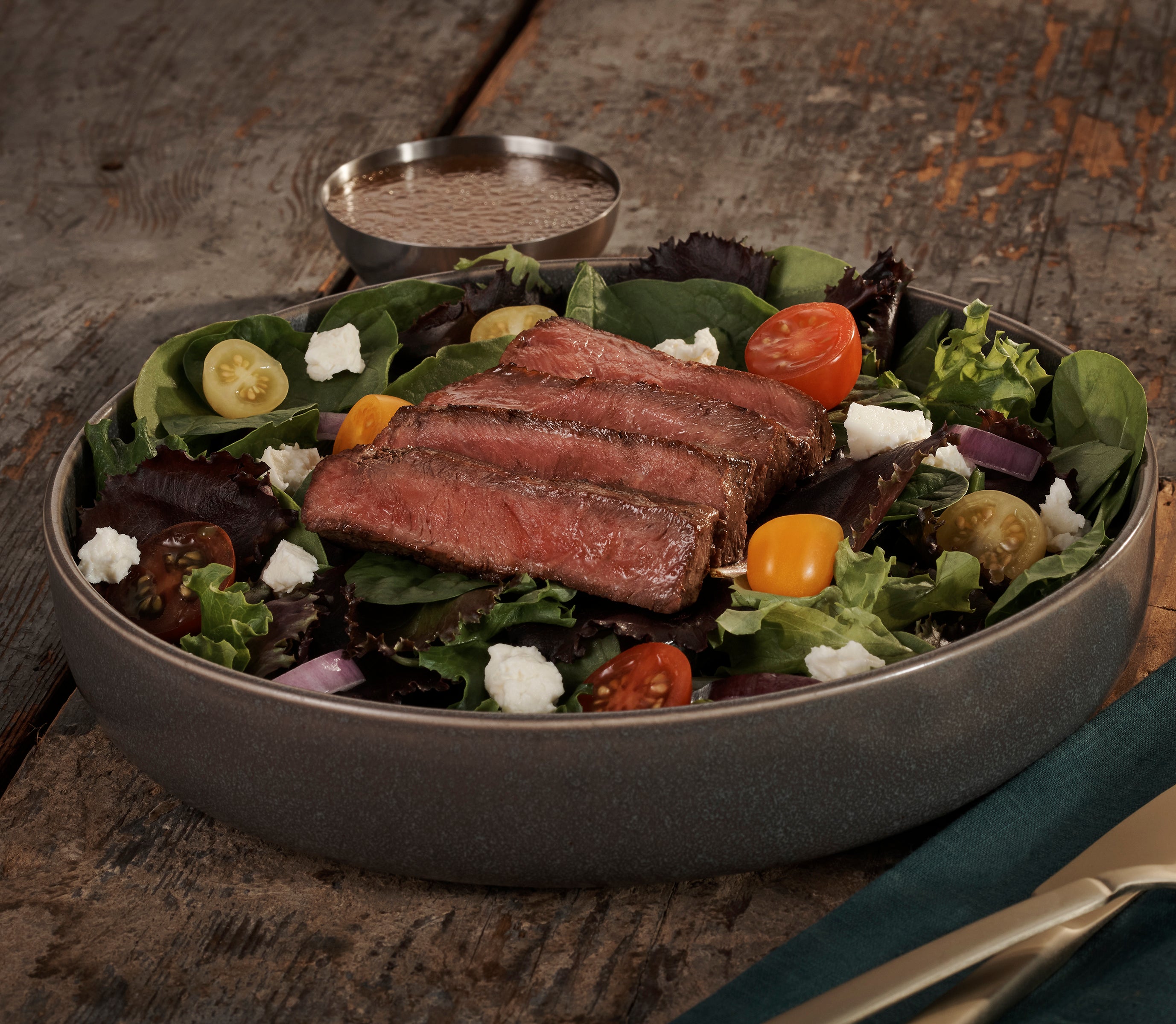 Seasoned Beef Flat Iron 4 Ounce Size - 40 Per Case.