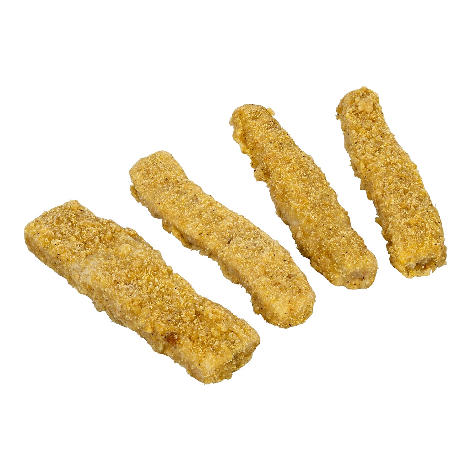 Prefried Cornmeal Breaded Pollock Strips Kosher 5 Pound Each - 2 Per Case.
