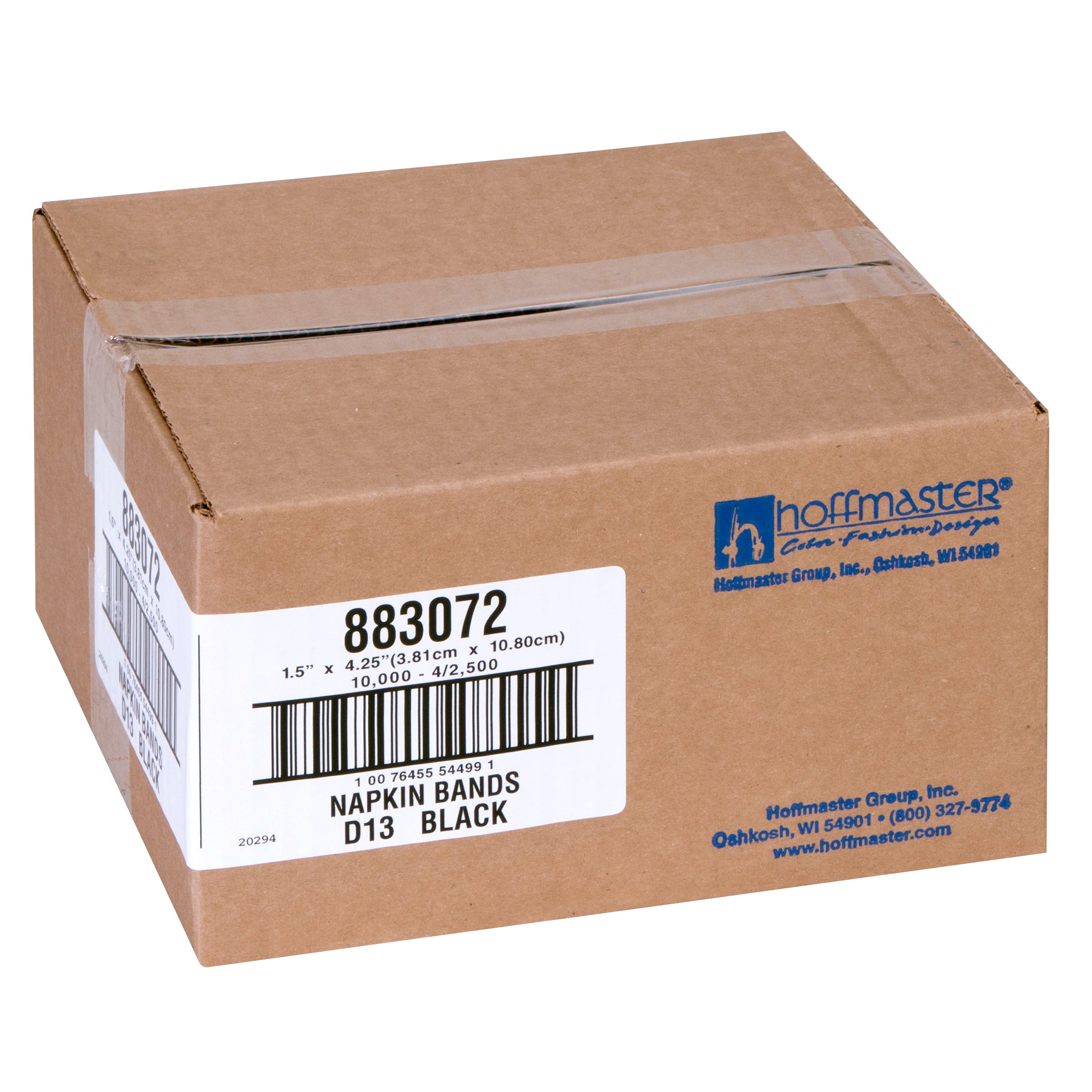 Band Napkin Flat Black Paper Shrinkwrapped 2500 Each - 4 Per Case.