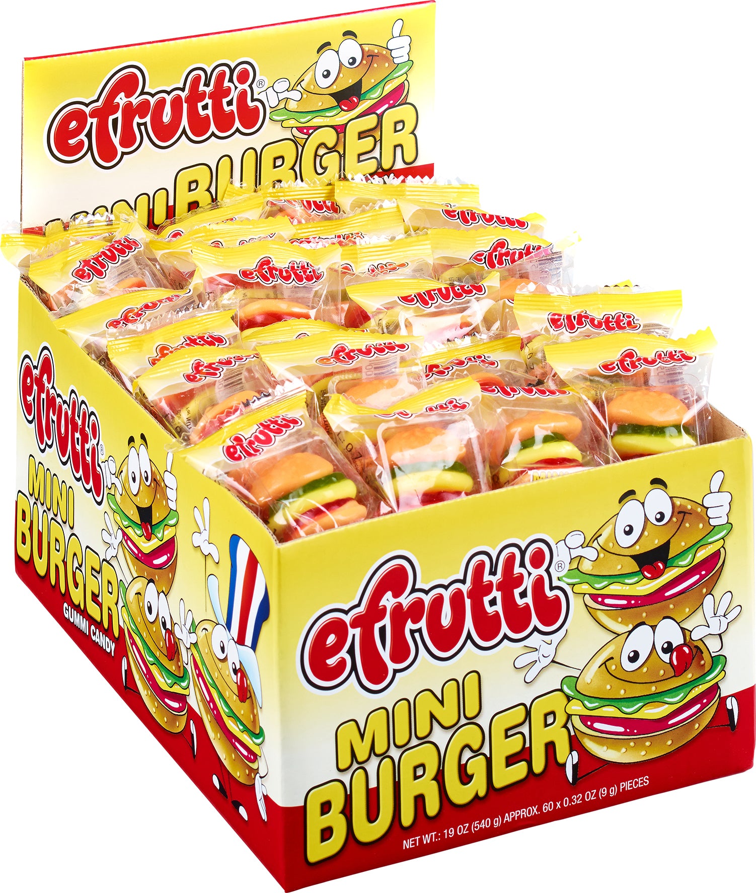 Efrutti Mini Burger 0.32 Ounce Size - 480 Per Case.