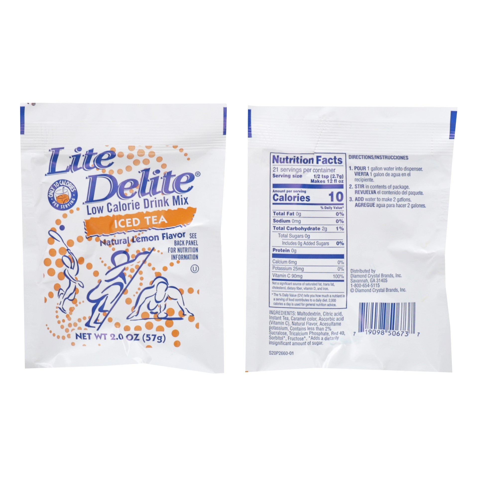 Lite Delite Drink Mix Iced Tea 2 Ounce Size - 12 Per Case.