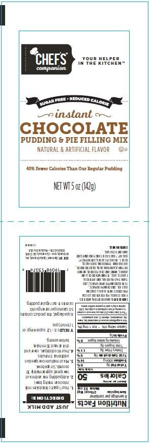 Chefs Companion Pudding Reduced Calories Sugar Free Chocolate 5 Ounce Size - 12 Per Case.