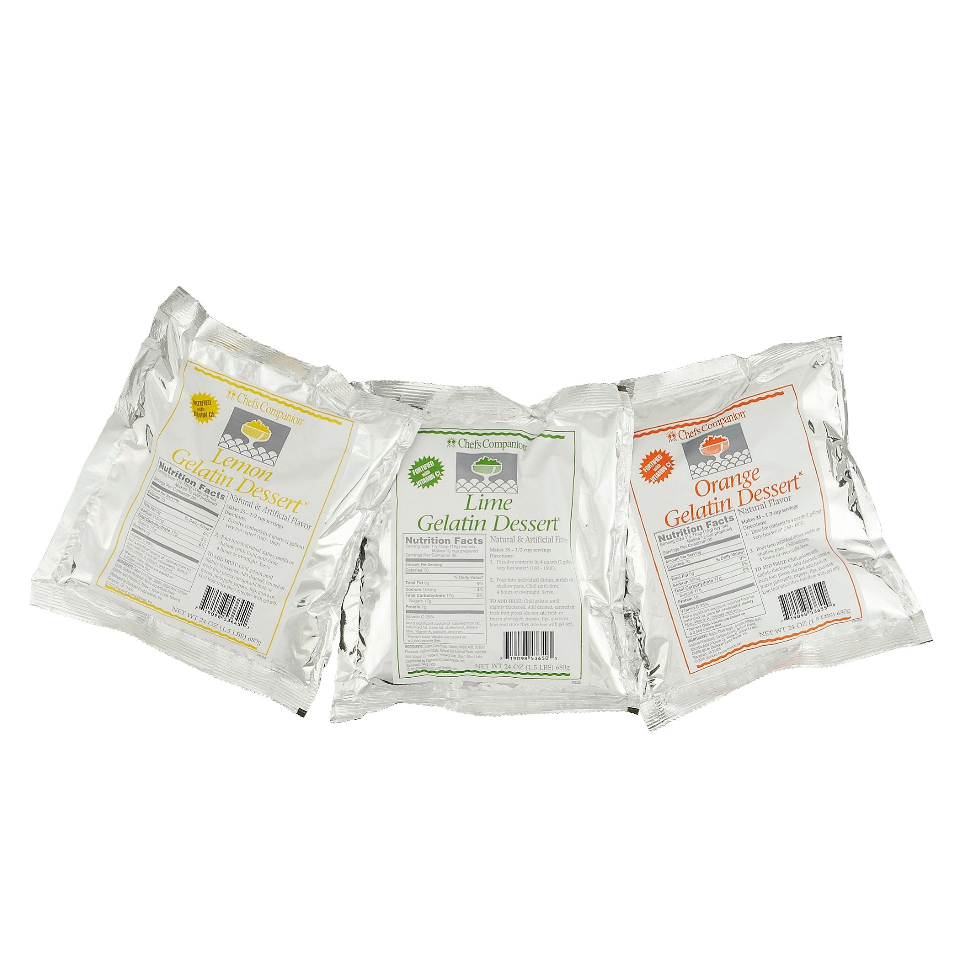 Chefs Companion Gelatin Assorted Citrus 24 Ounce Size - 12 Per Case.