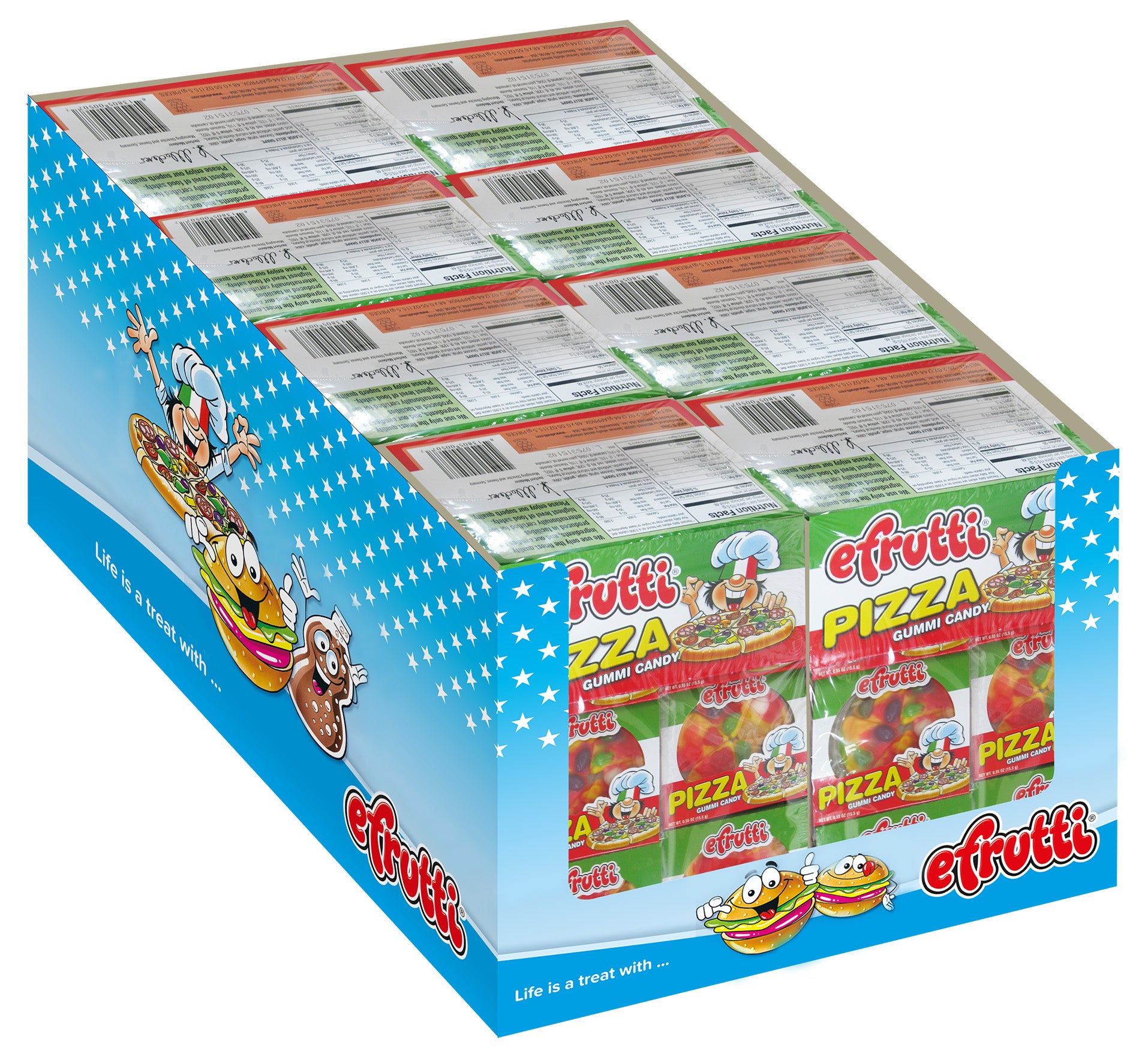 Efrutti Gummi Pizza 0.55 Ounce Size - 384 Per Case.